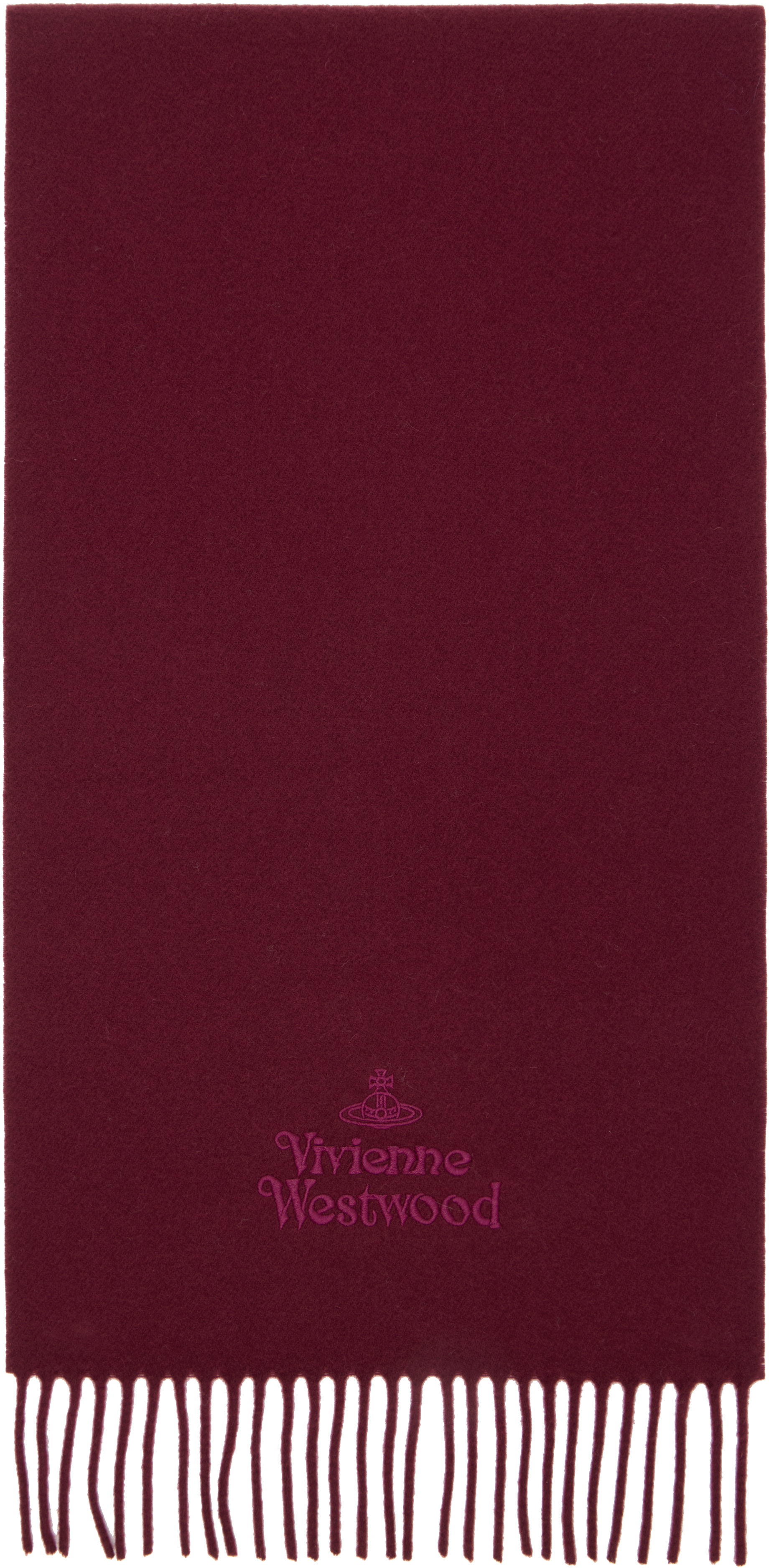 Vivienne Westwood Burgundy Embroidered Scarf