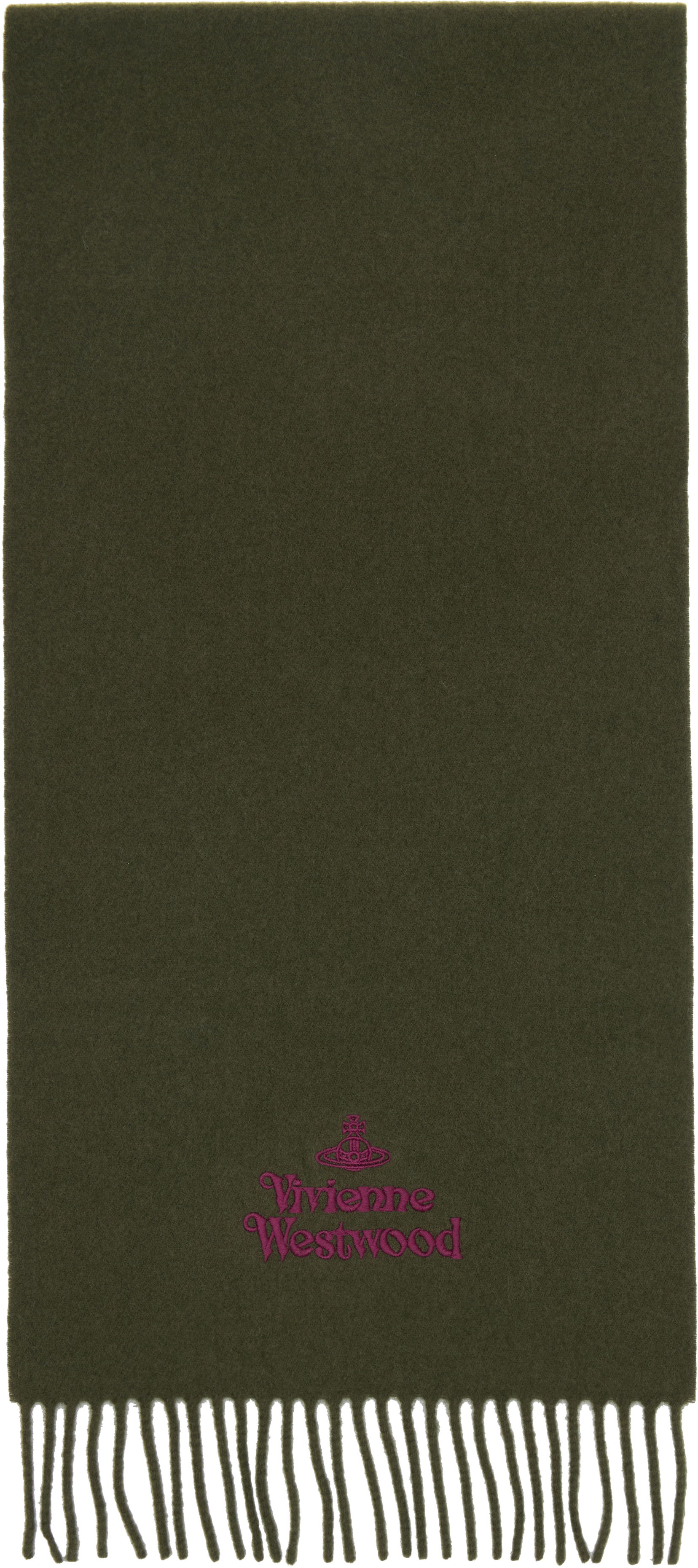 Vivienne Westwood Green Embroidered Scarf