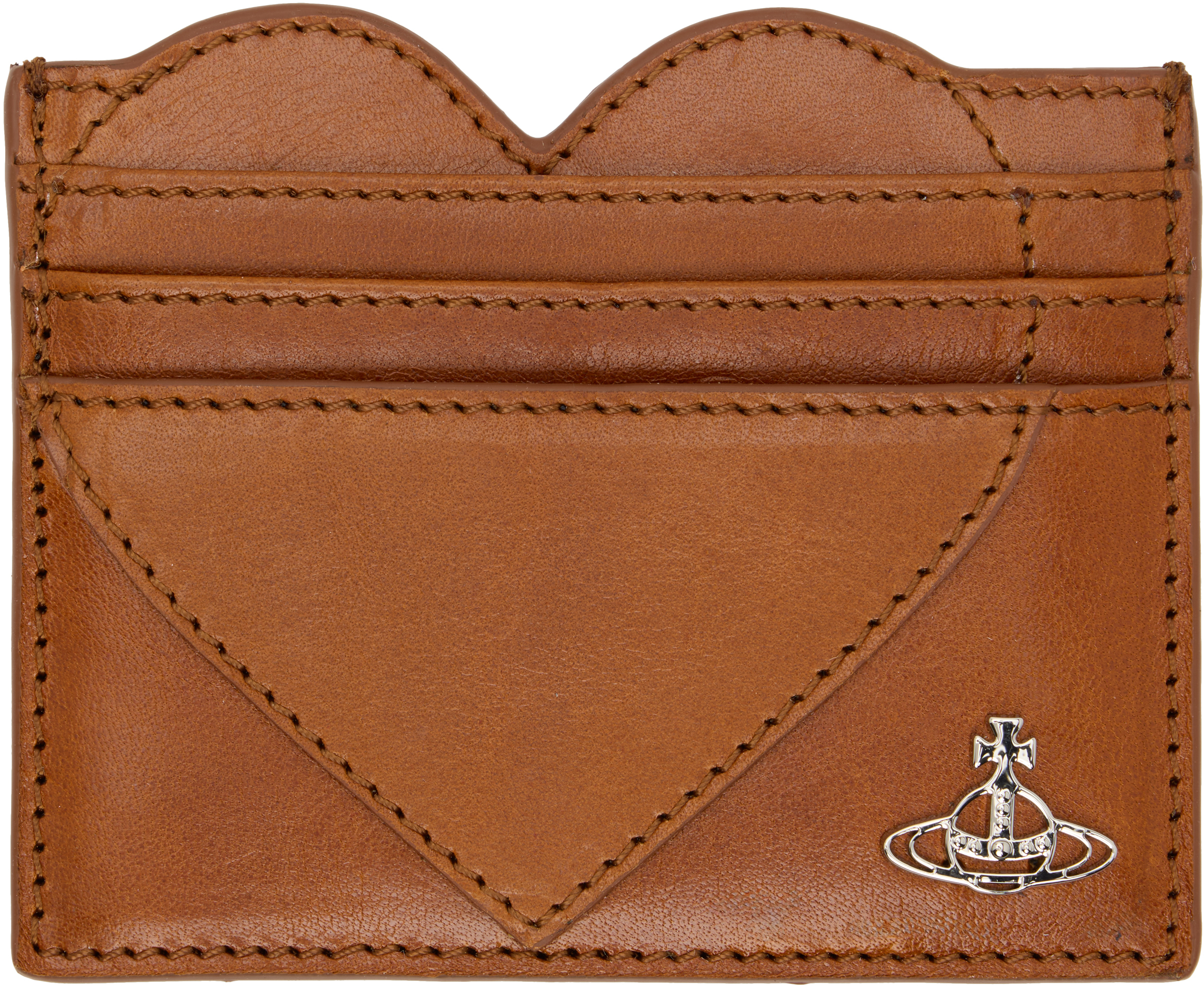 Vivienne Westwood Brown Heart Card Holder In Brown