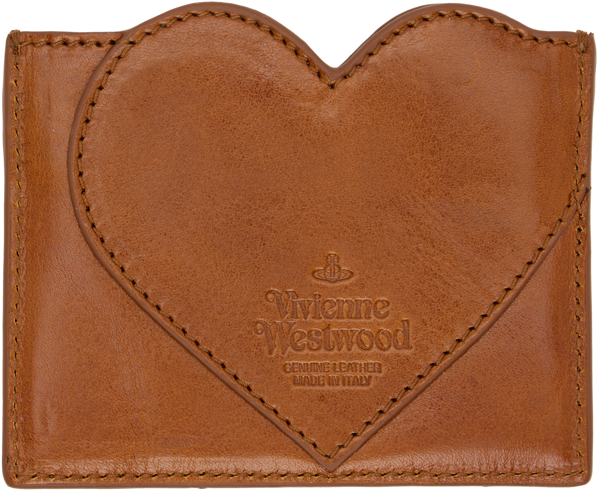 Vivienne Westwood Brown Heart Card Holder In Brown