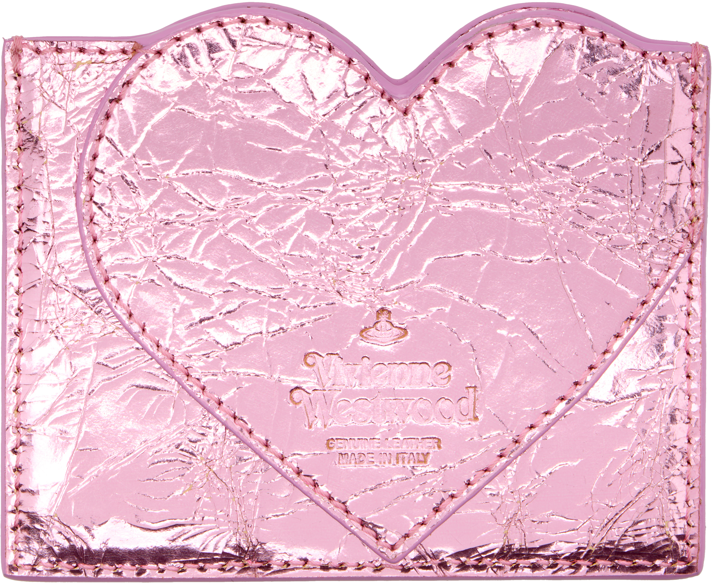 Vivienne Westwood Pink Heart Card Holder In Multi