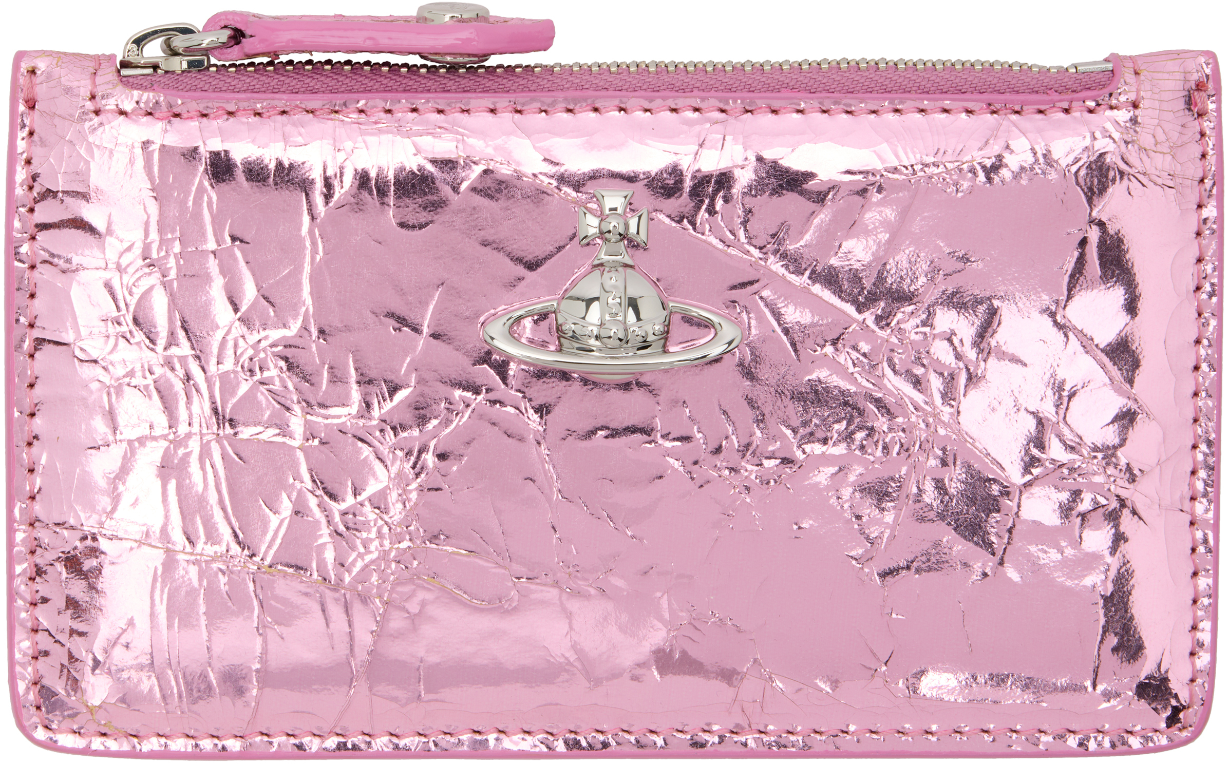 Vivienne Westwood Pink Slim Lg Card Holder In Pink
