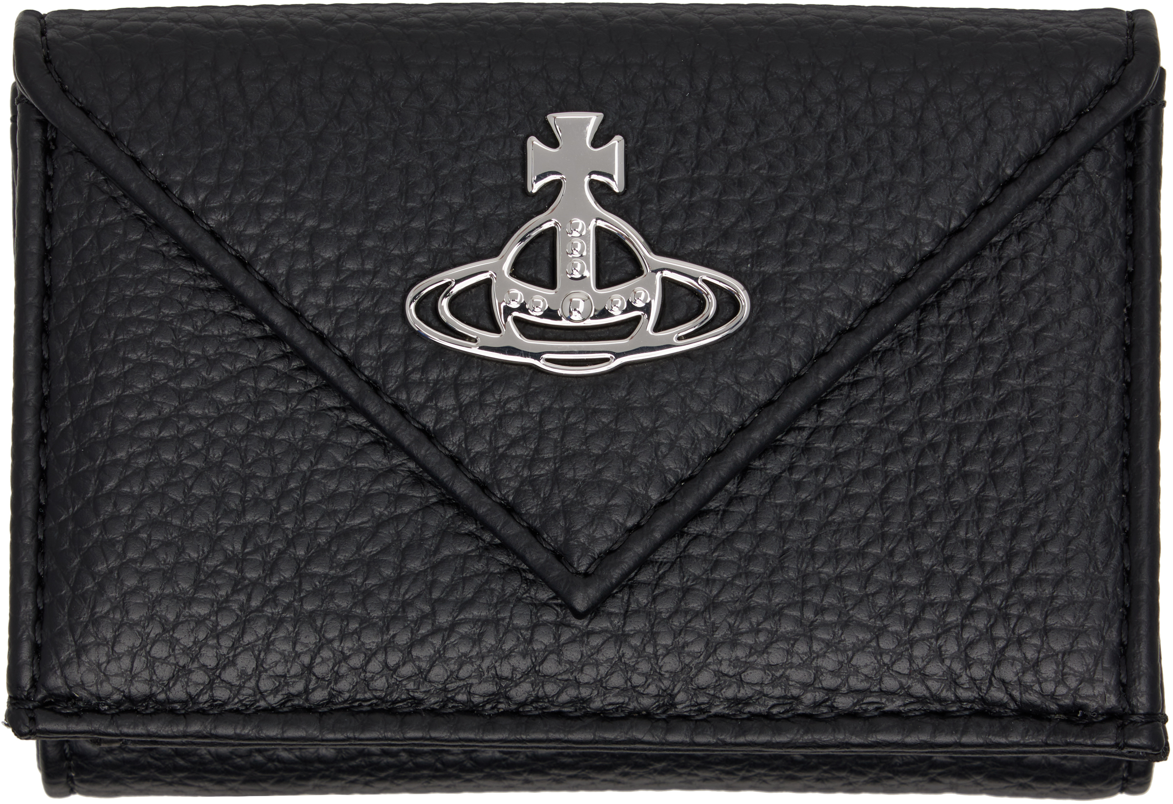 Vivienne Westwood: Black Envelope Trifold Wallet | SSENSE 日本