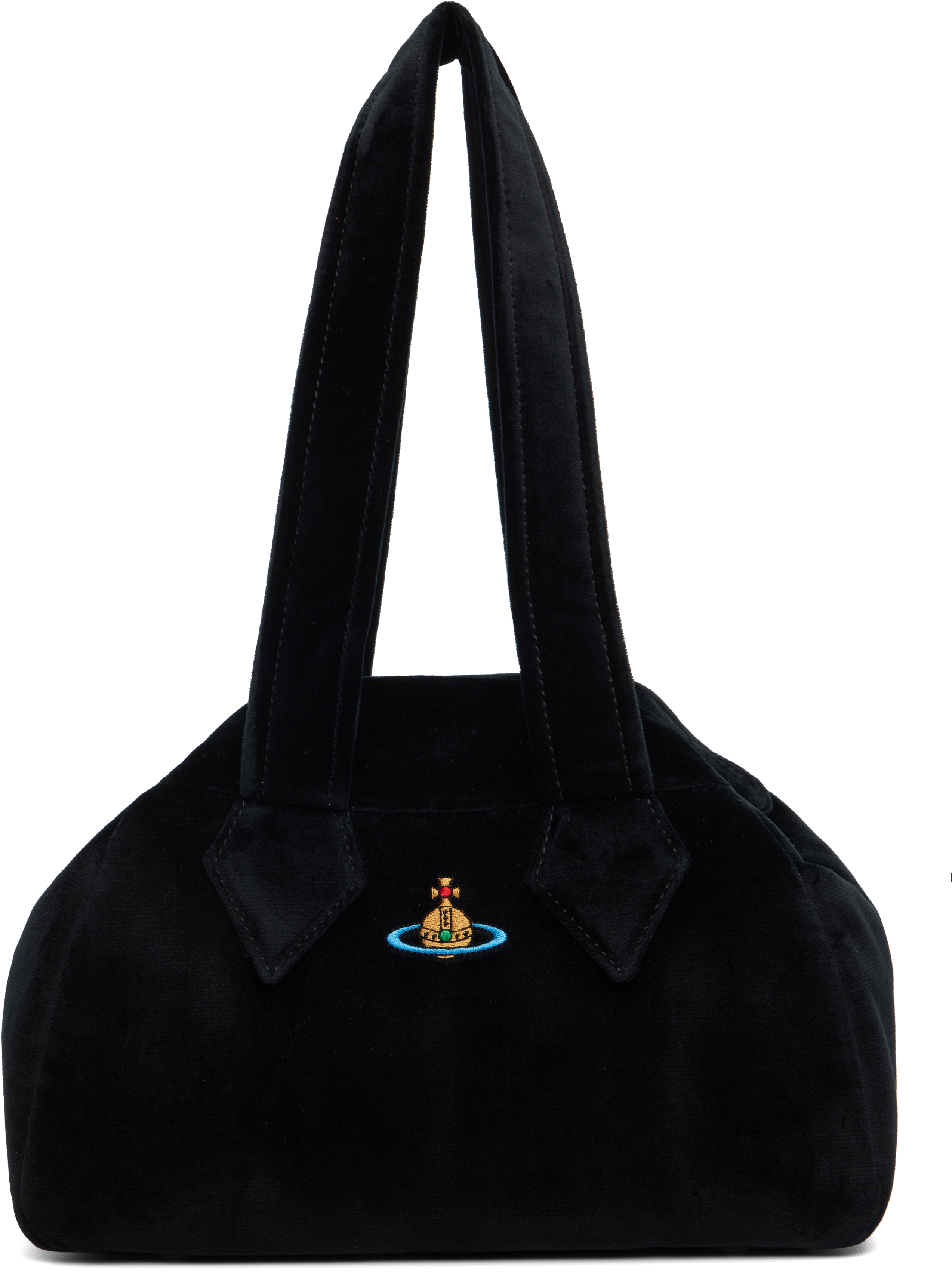 Vivienne Westwood ブラックショルダーバッグ 惑星モチーフ Vivienne Westwoodブラックショルダーバッグ 惑星デザイン