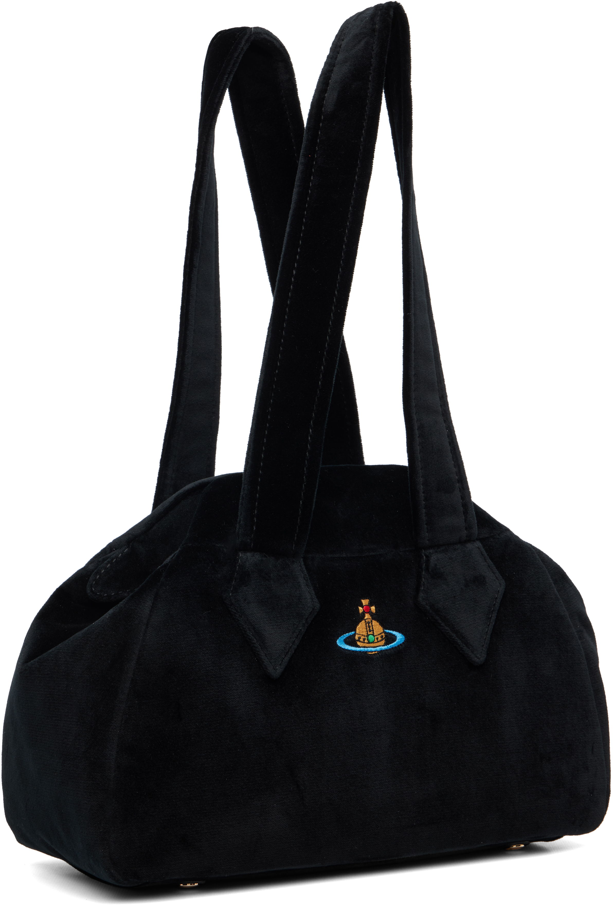 Vivienne Westwood Medium Structured Yasmine Handbag With Top Handles In Black