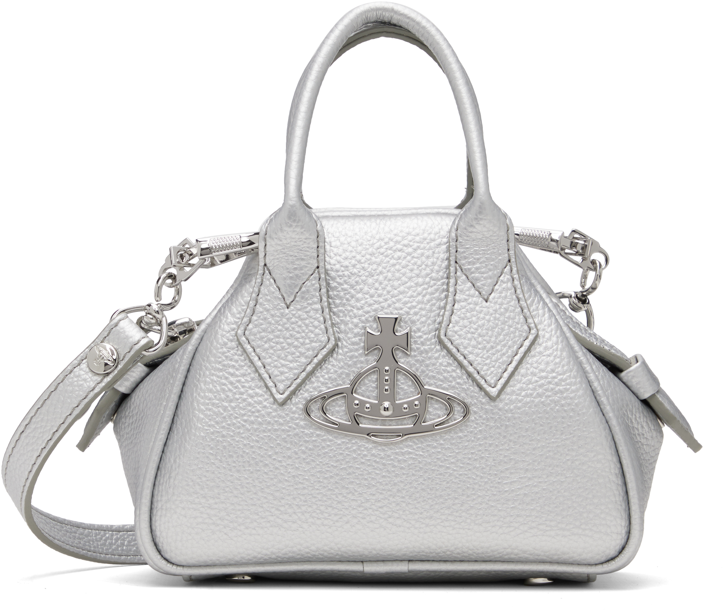 Vivienne Westwood シルバー ハンドバッグ Silver Mini Yasmine Bag by Vivienne Westwood on Sale