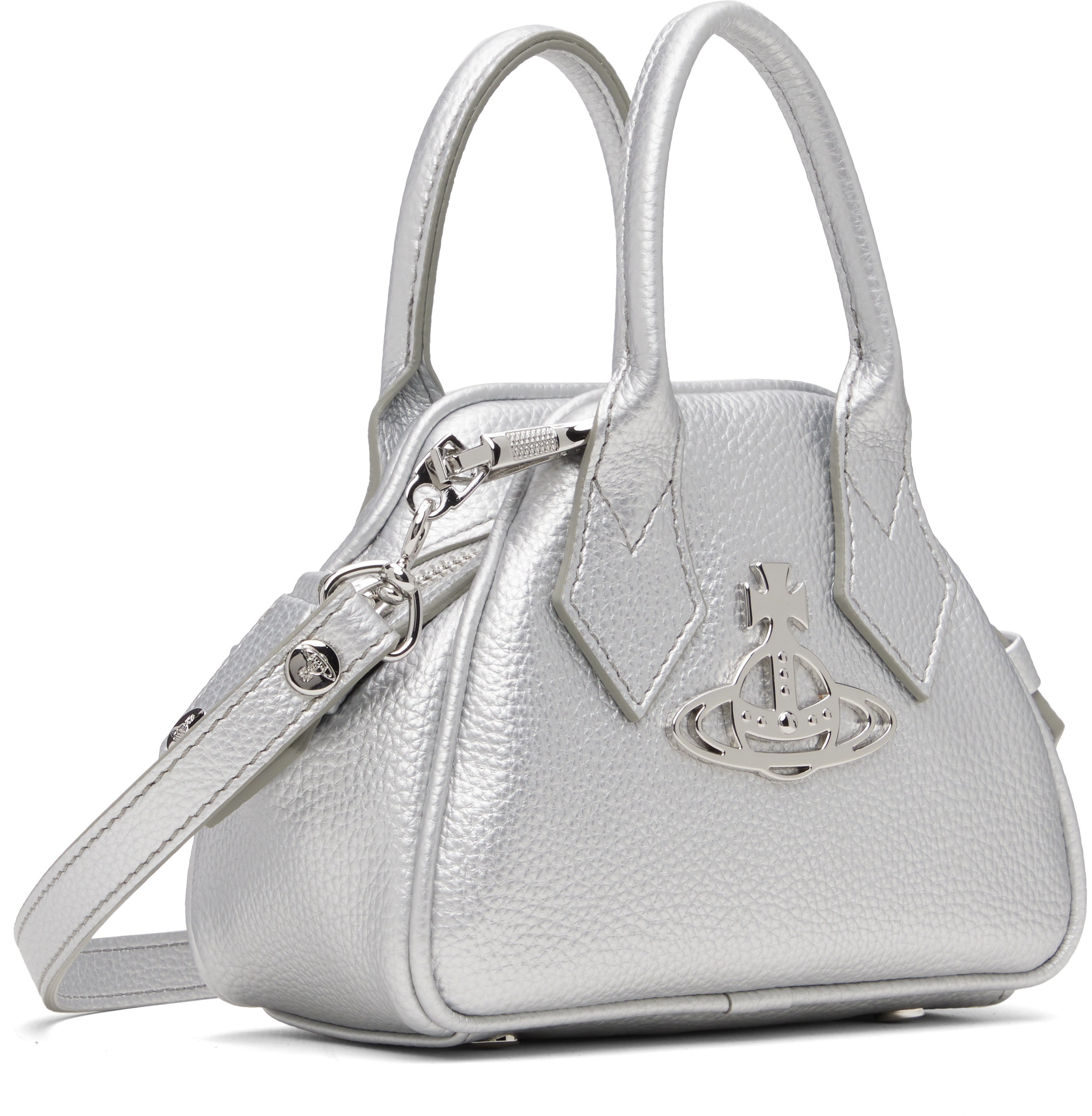 Vivienne Westwood Silver Mini Yasmine Bag In Silver