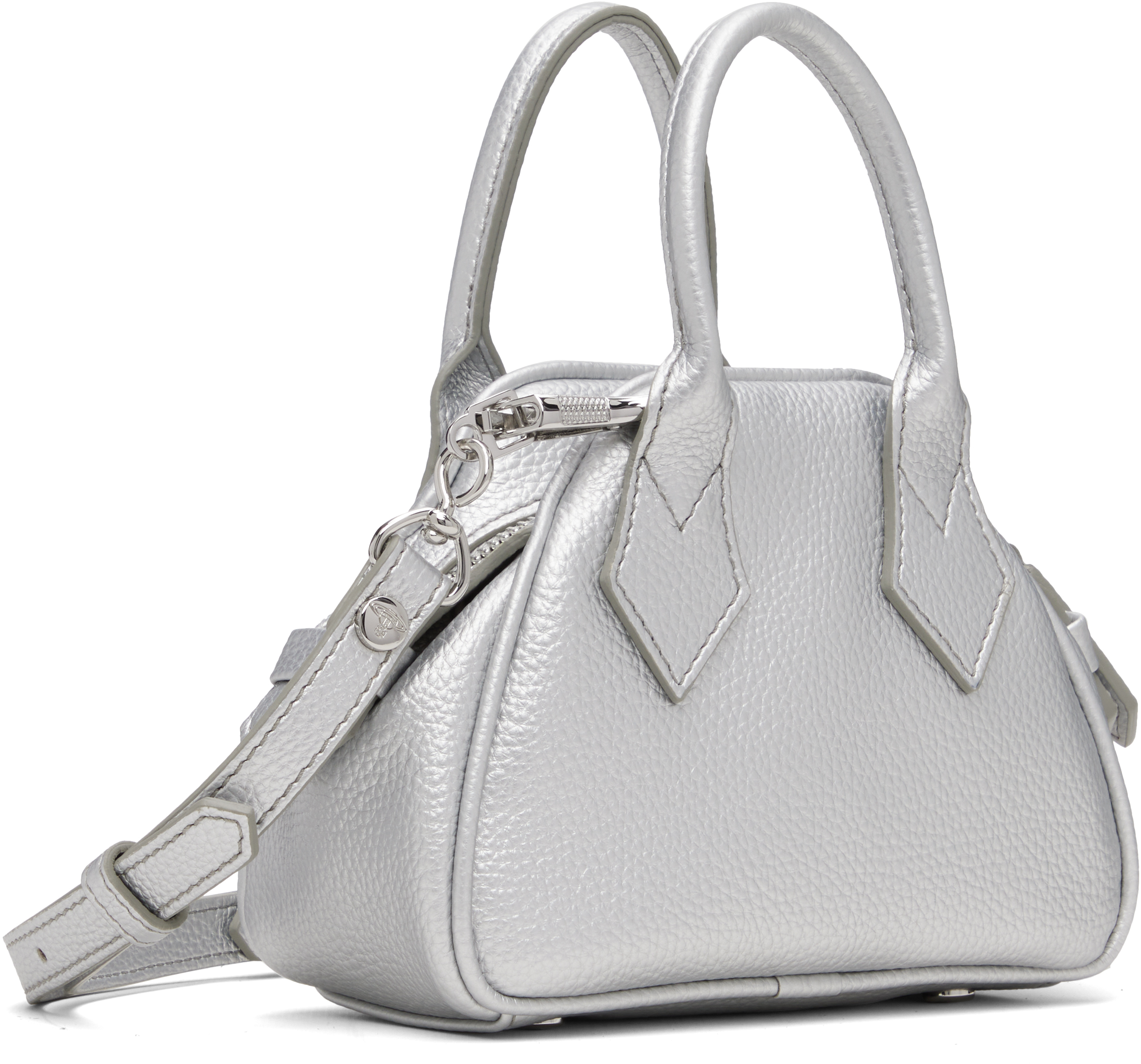 Vivienne Westwood Silver Mini Yasmine Bag In Silver