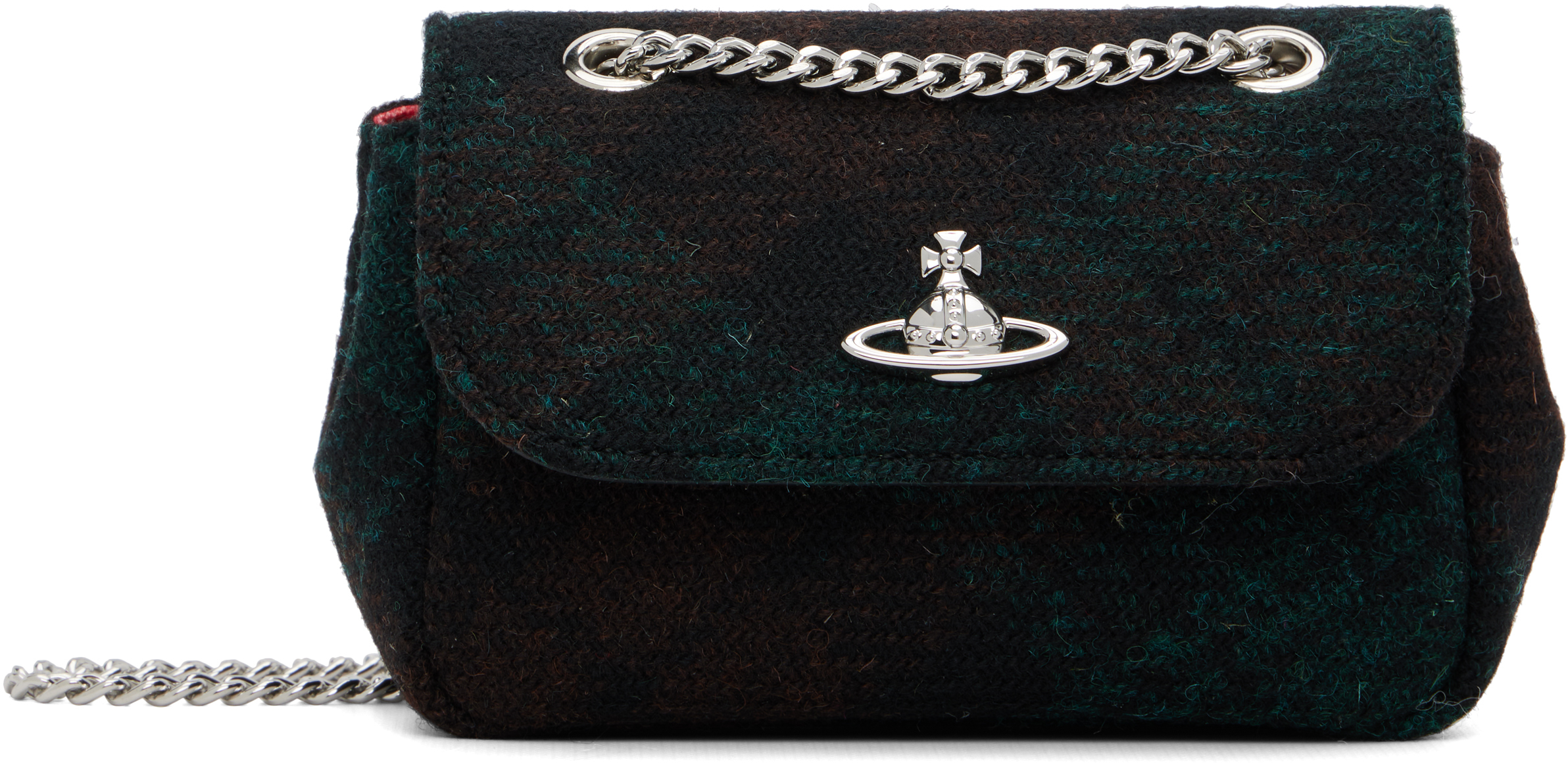 Green Check Small Chain Bag by Vivienne Westwood on Sale