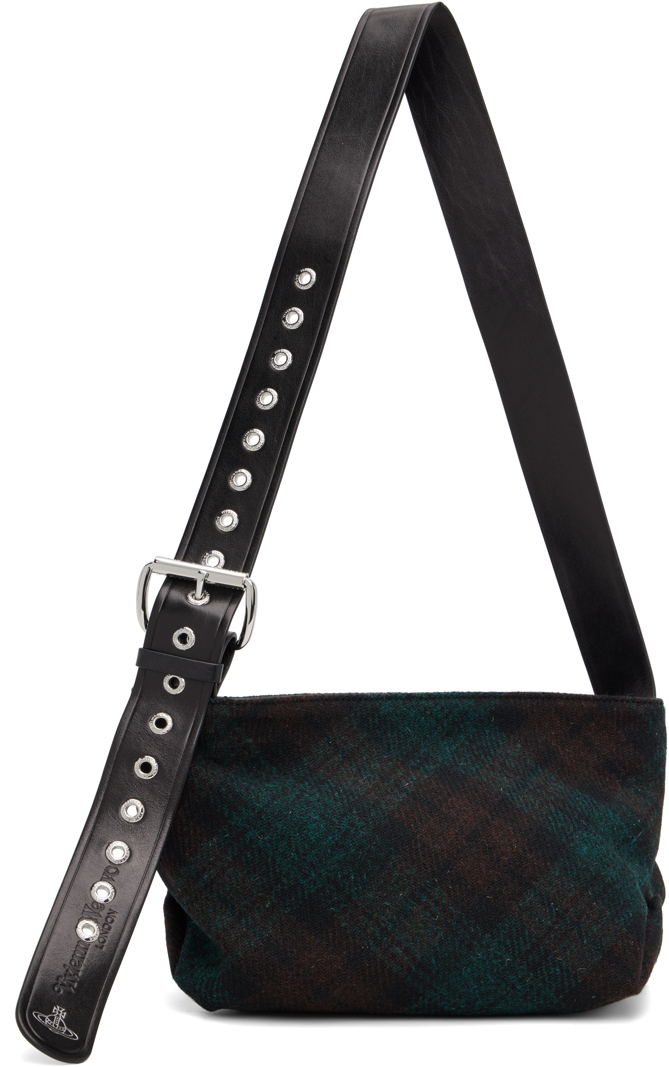 Vivienne Westwood Green Maxime Small Crossbody Bag In Black