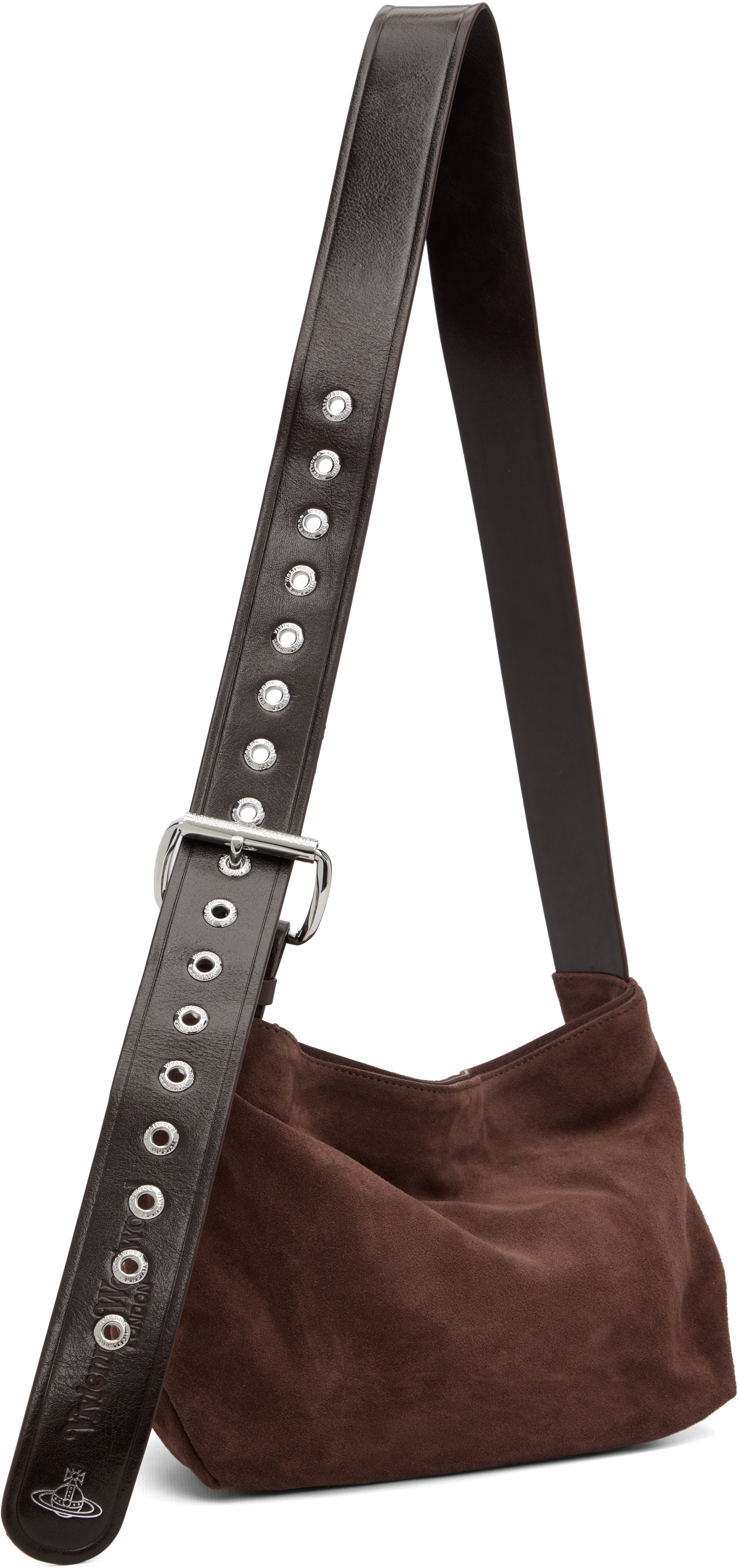 Vivienne Westwood Brown Suede Maxime Small Crossbody Bag