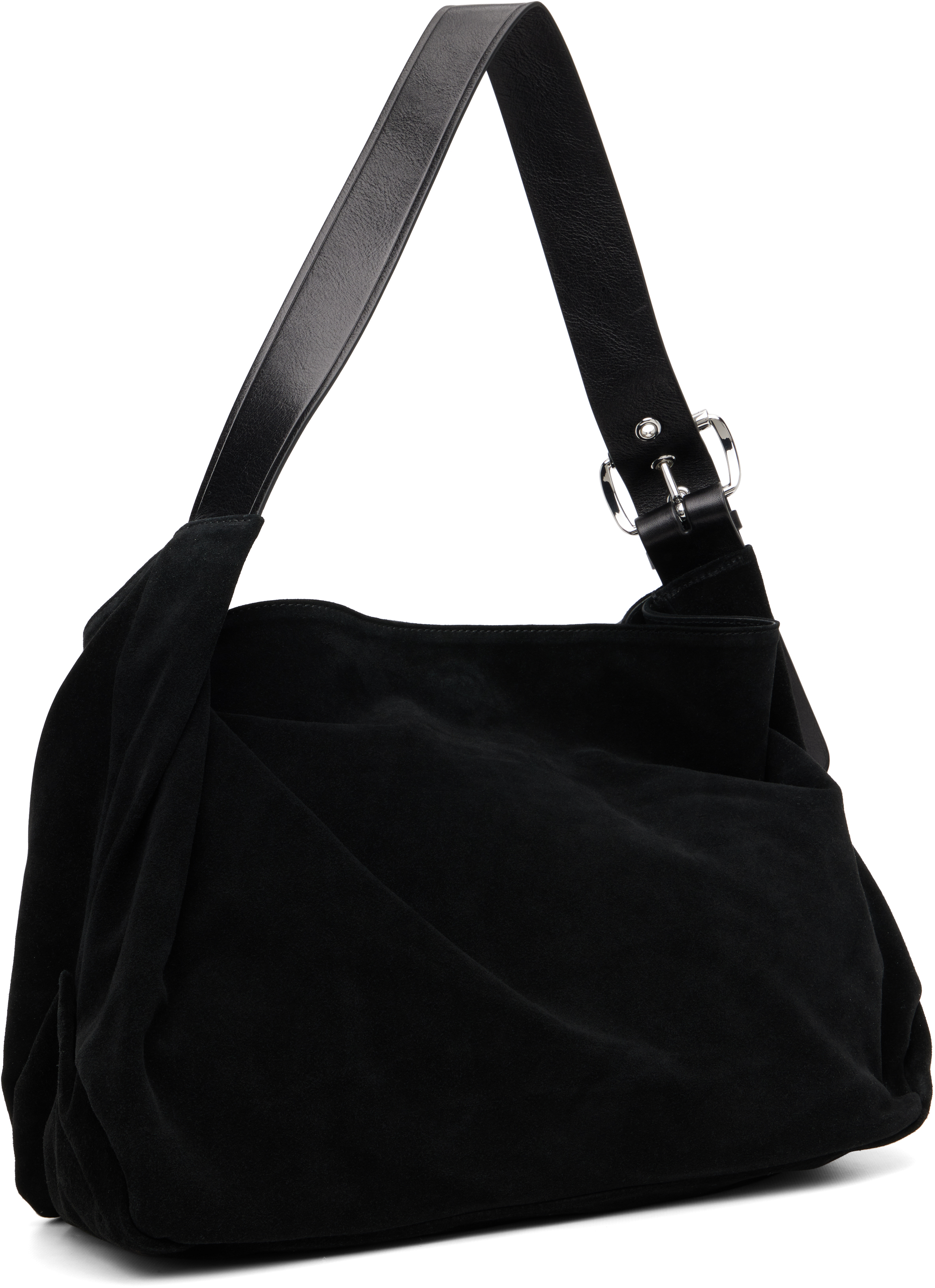 Vivienne Westwood Black Suede Maxime Large Crossbody Tote In Black