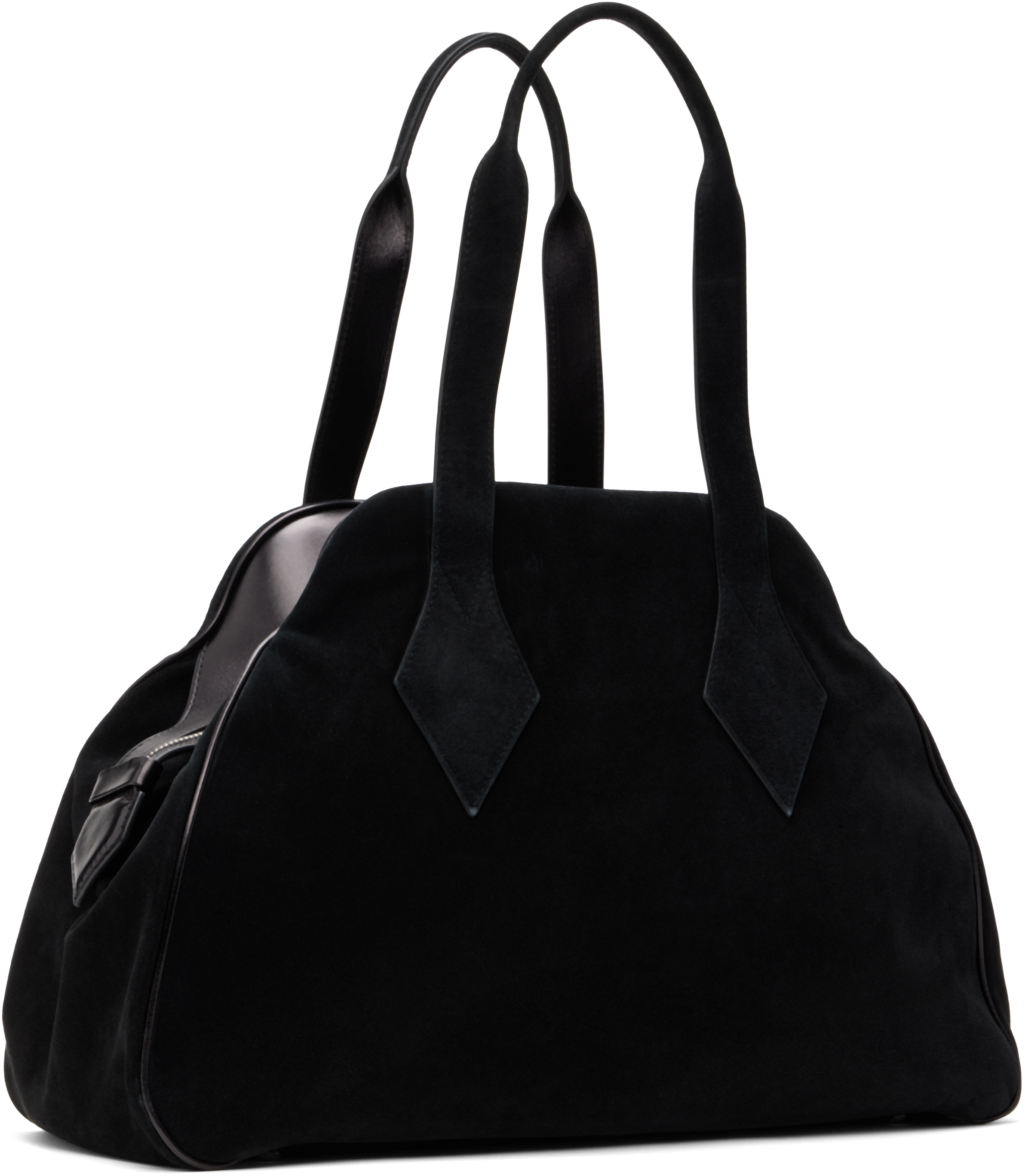 Vivienne Westwood Black Suede Yasmine Large Tote In Black