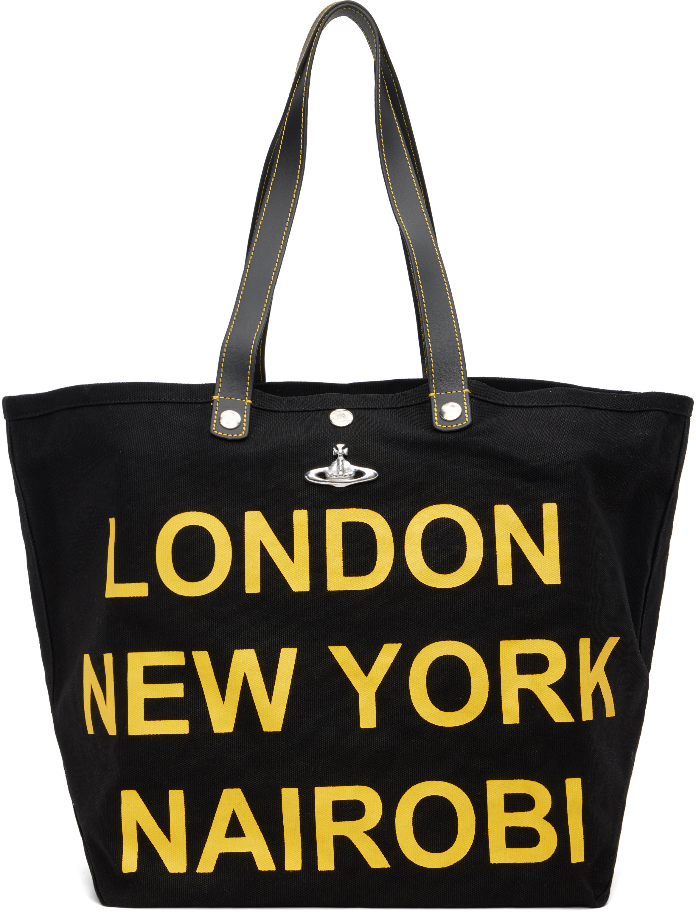 Black Utility Shopper Tote by Vivienne Westwood on Sale