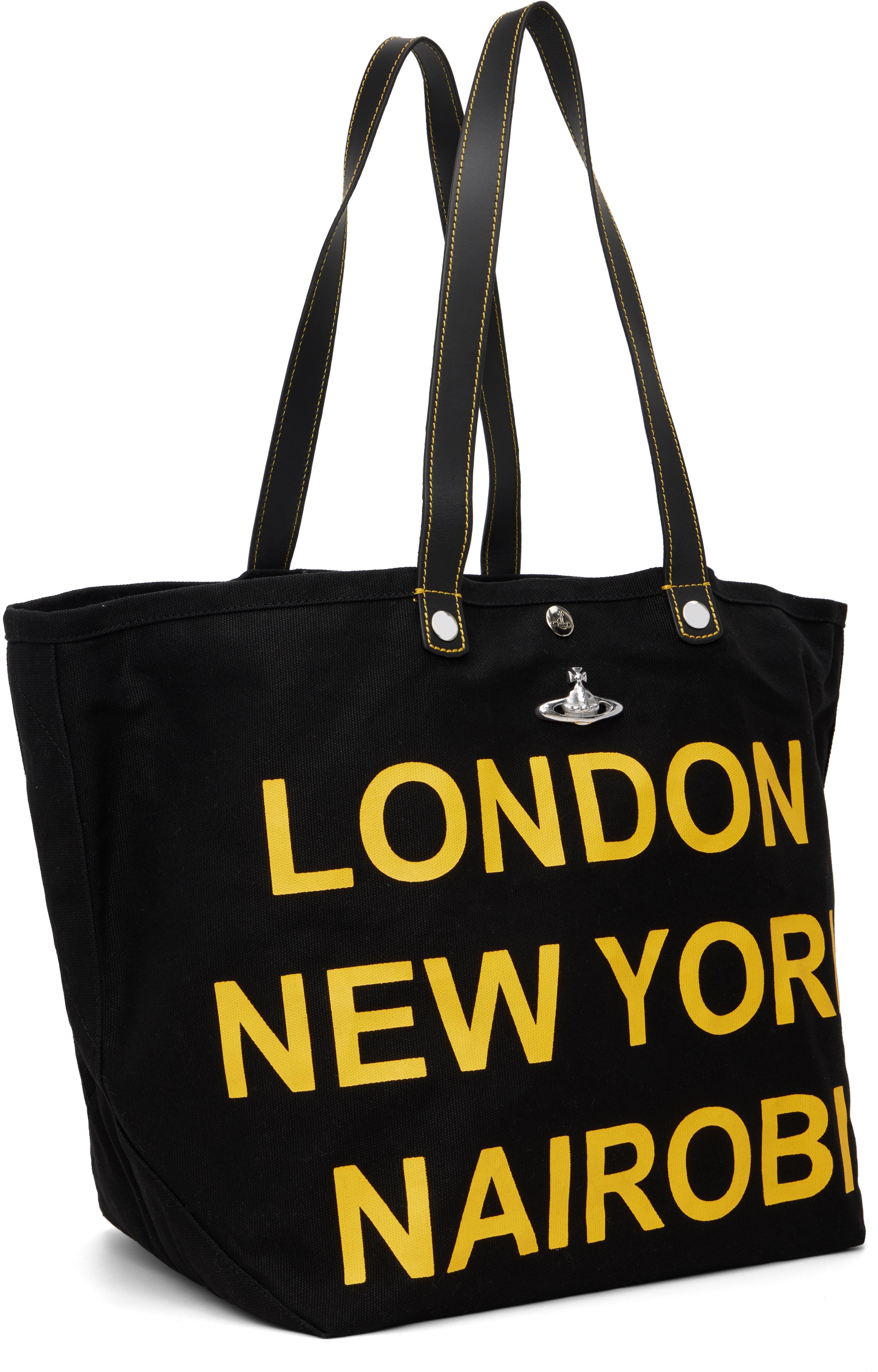 Vivienne Westwood Black Utility Shopper Tote In Black