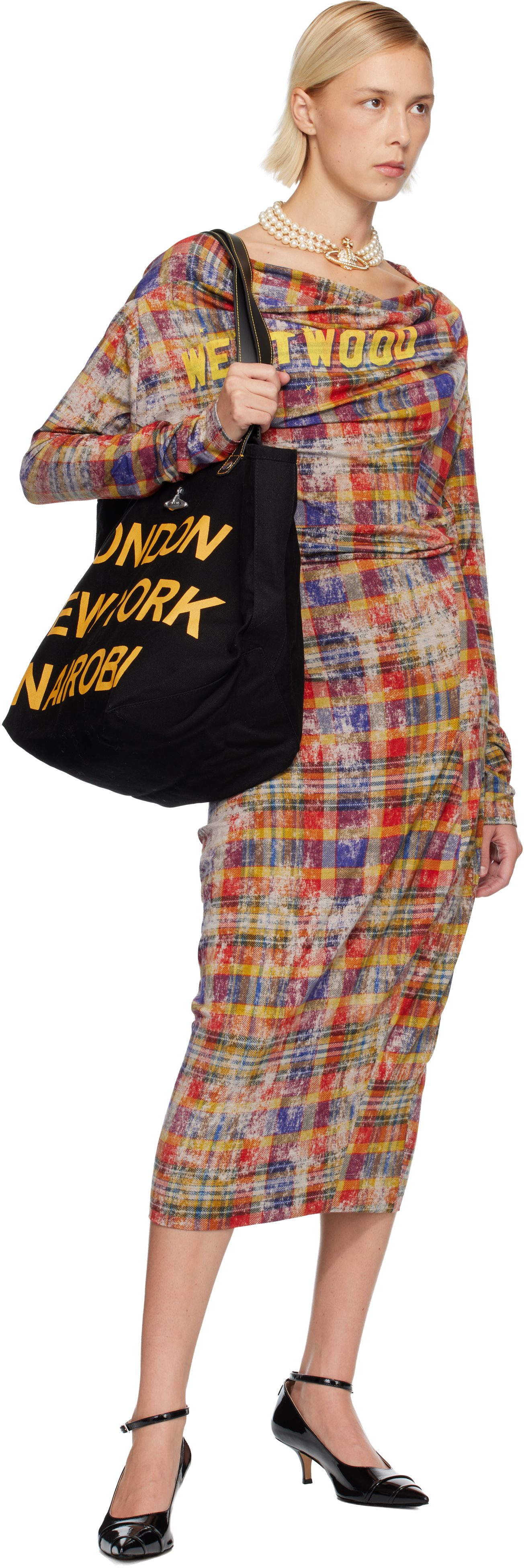 Vivienne Westwood Black Utility Shopper Tote In Black