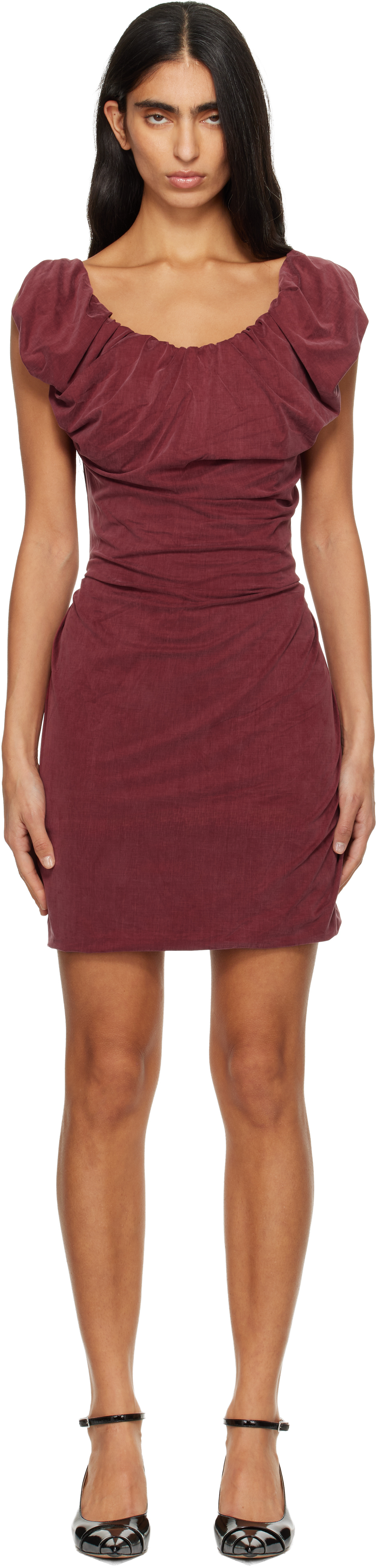 Vivienne Westwood Burgundy Ginnie Amber Jersey Minidress In Burgundy