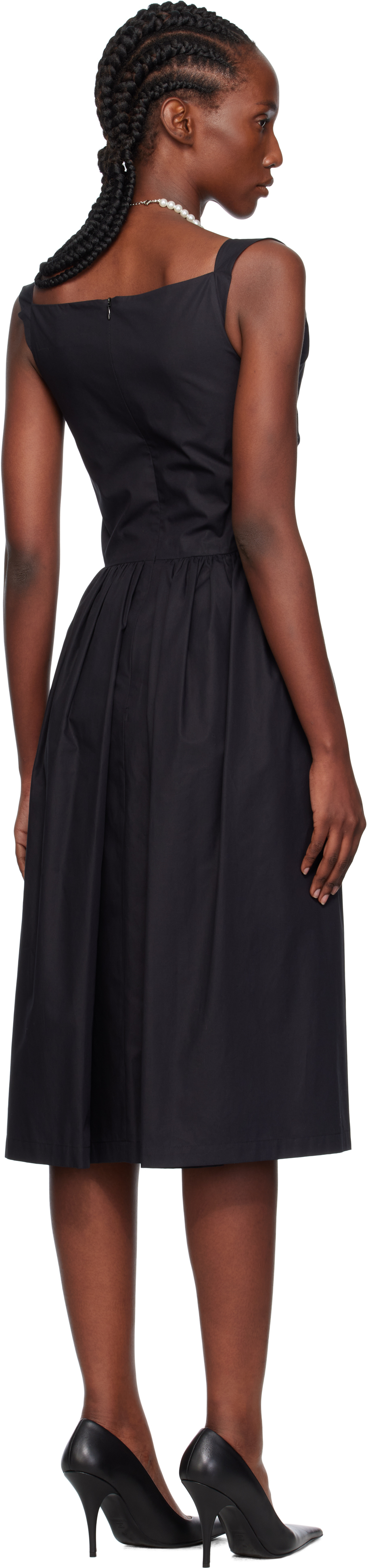 Vivienne Westwood Orb Embroidered Sleeveless Midi Dress In Black