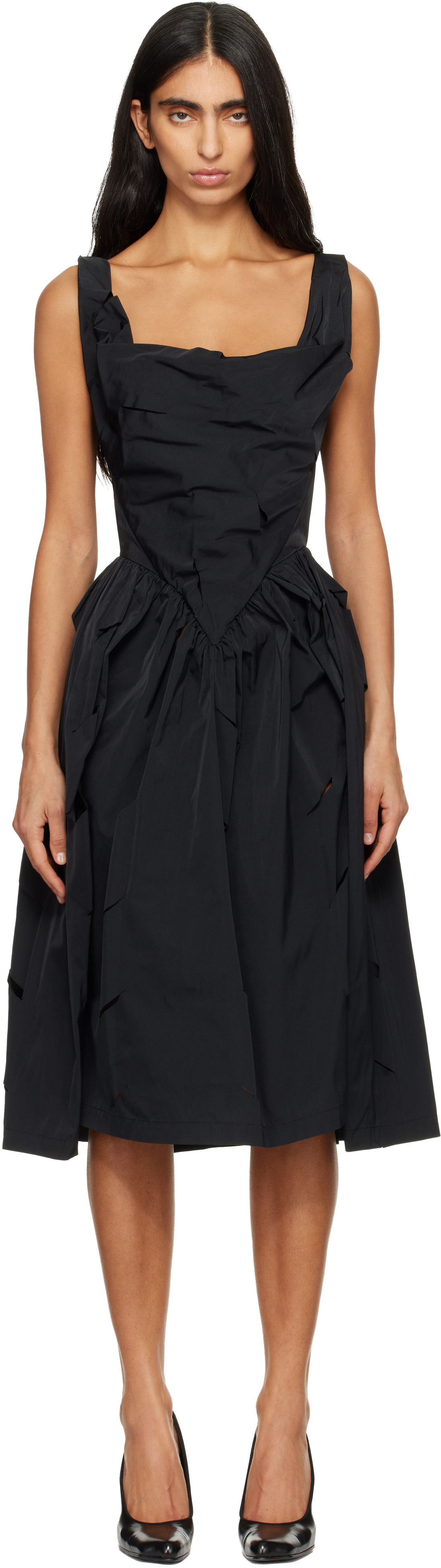 Vivienne Westwood Asymmetrical Midi Dress In Black