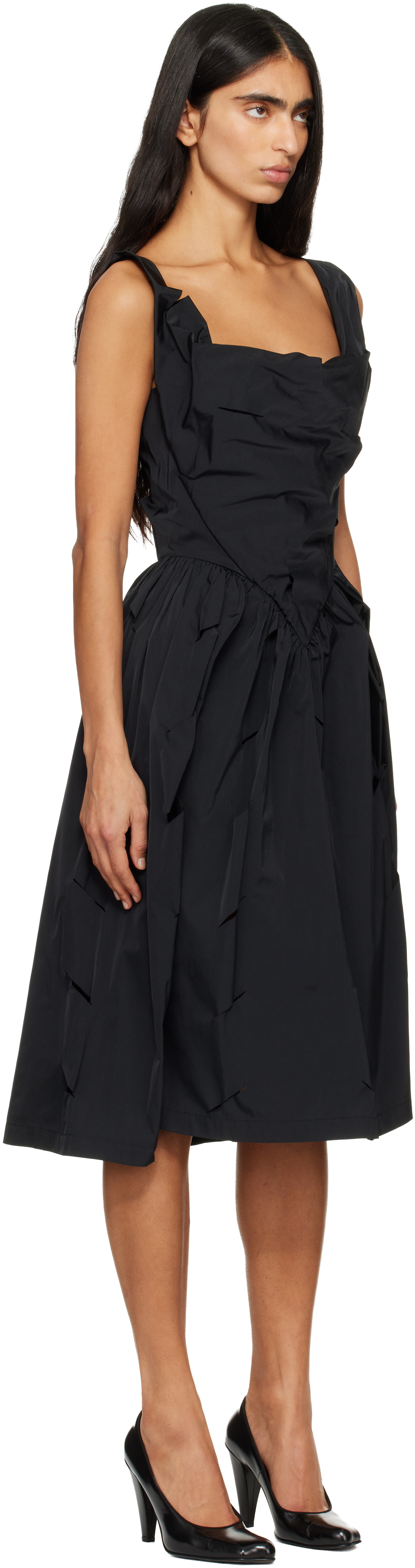 Vivienne Westwood Asymmetrical Midi Dress In Black