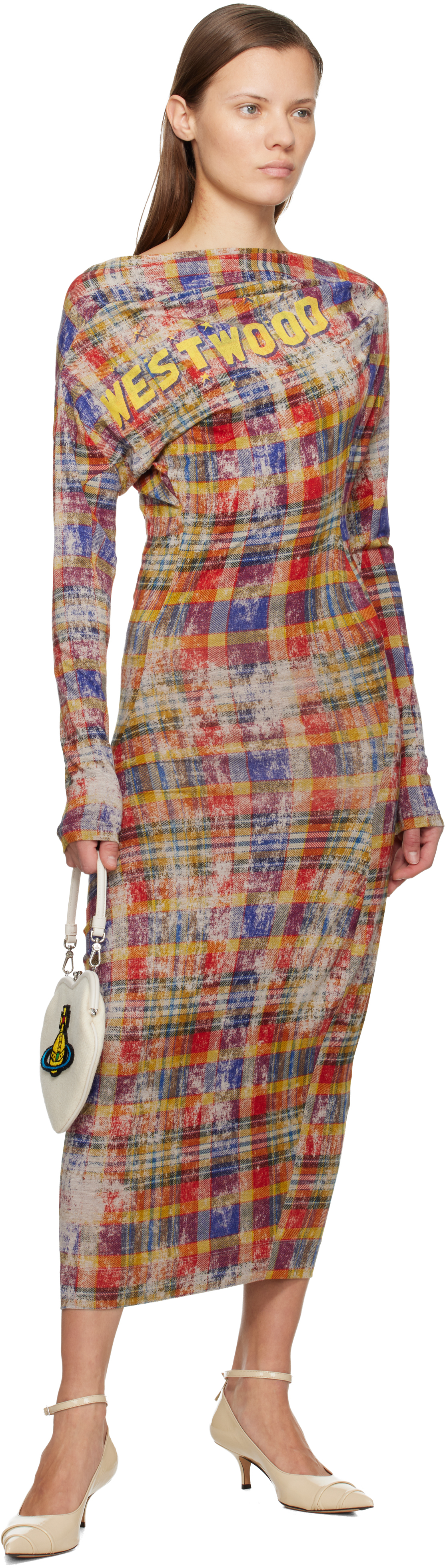 Vivienne Westwood Multicolor Ls Superbo Midi Dress In Multi