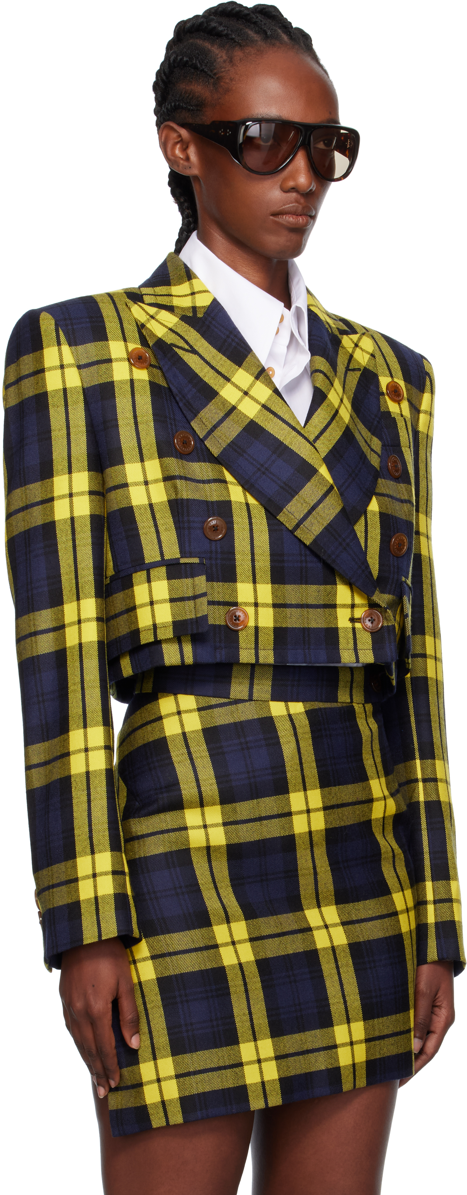 Vivienne Westwood Long Sleeve Cut Off Blazer In Black