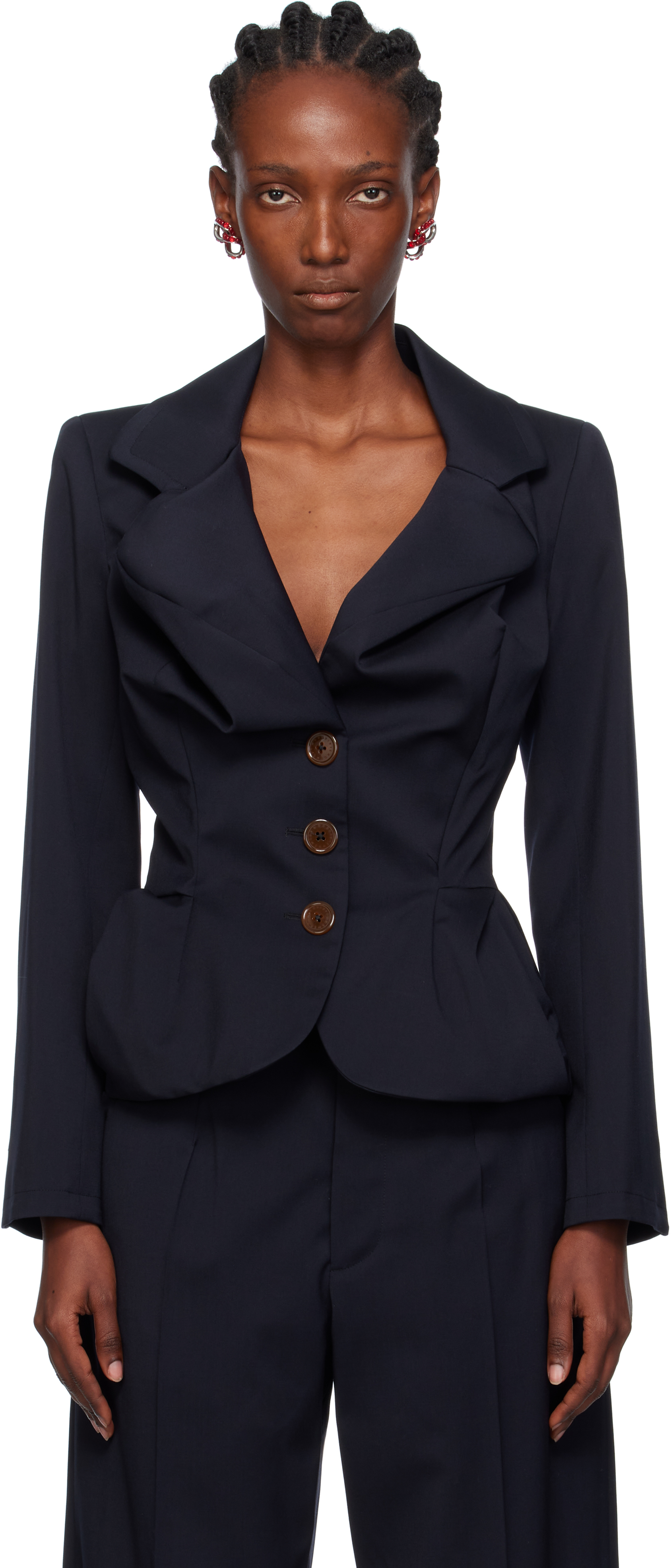 Vivienne Westwood Navy Drunken Blazer In Blue