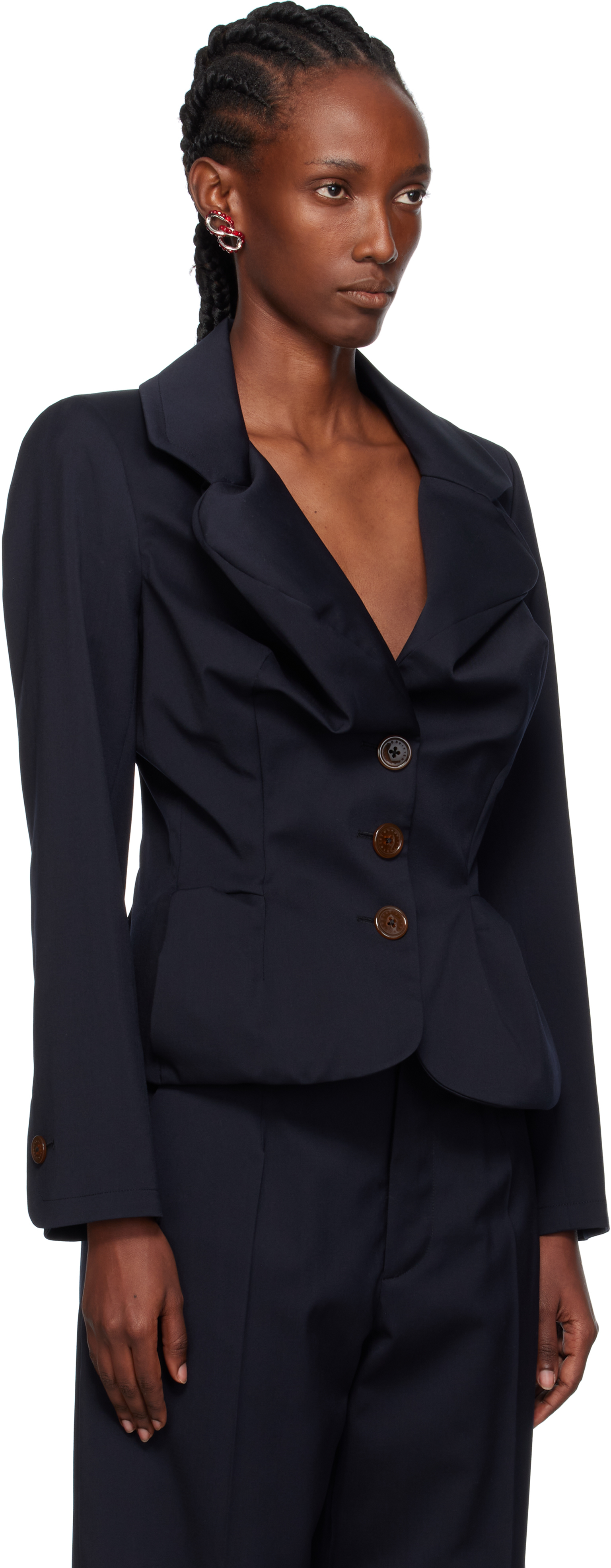 Vivienne Westwood Navy Drunken Blazer In Blue