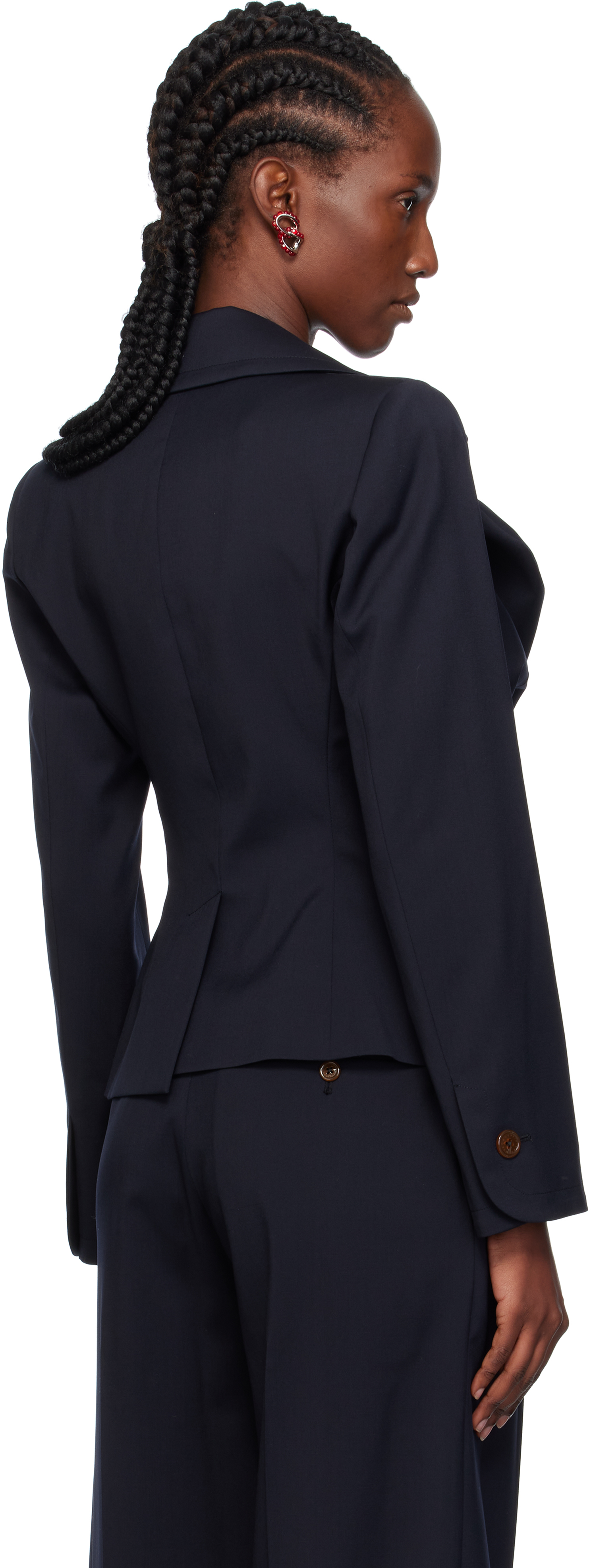 Vivienne Westwood Navy Drunken Blazer In Blue
