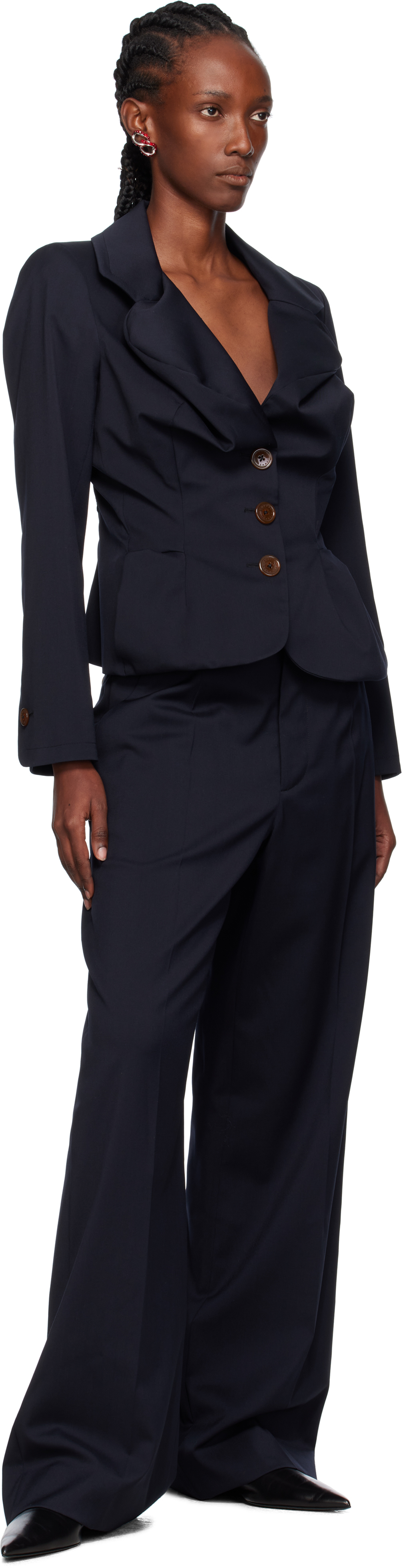 Vivienne Westwood Navy Drunken Blazer In Blue