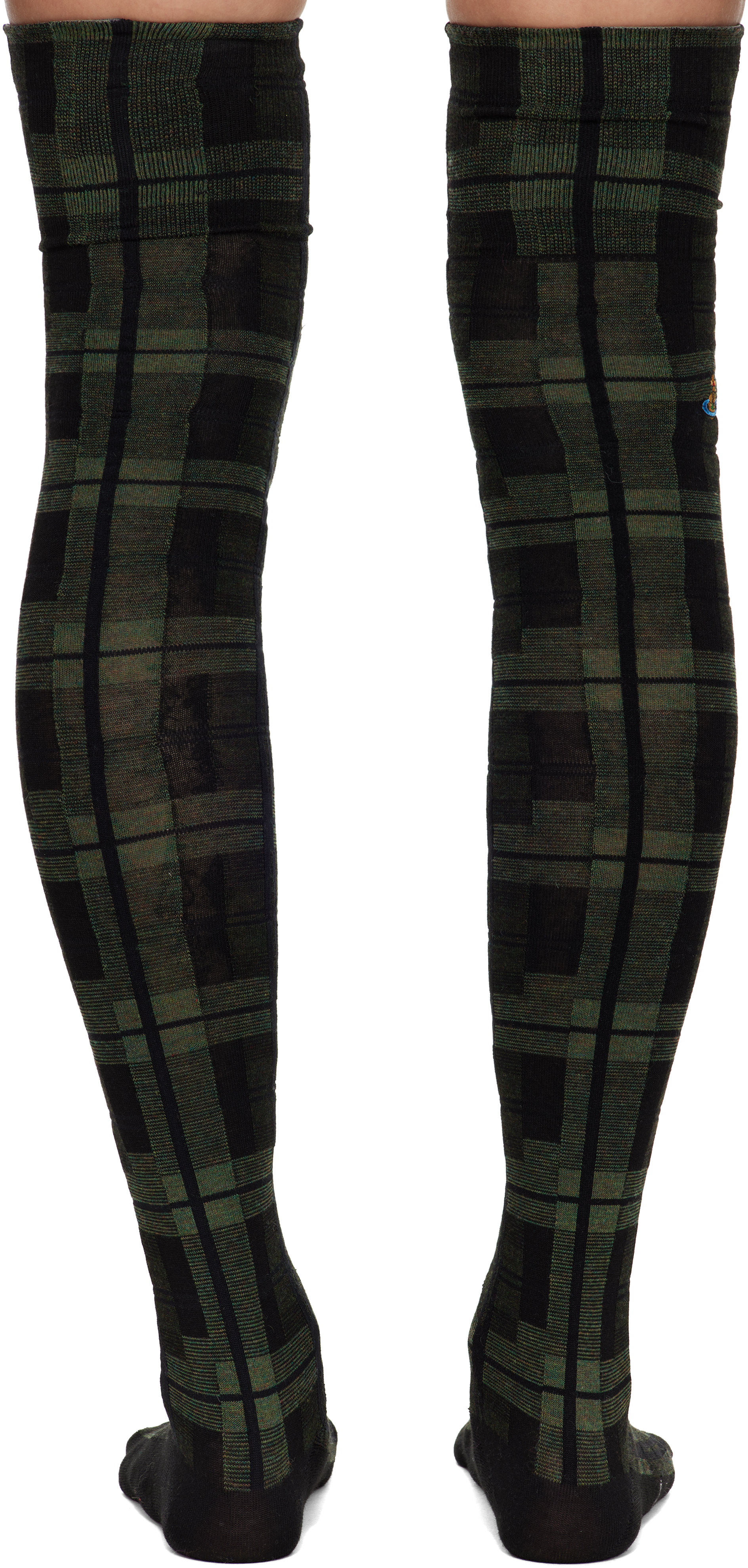 Vivienne Westwood Green Over The Knee Socks In Multi