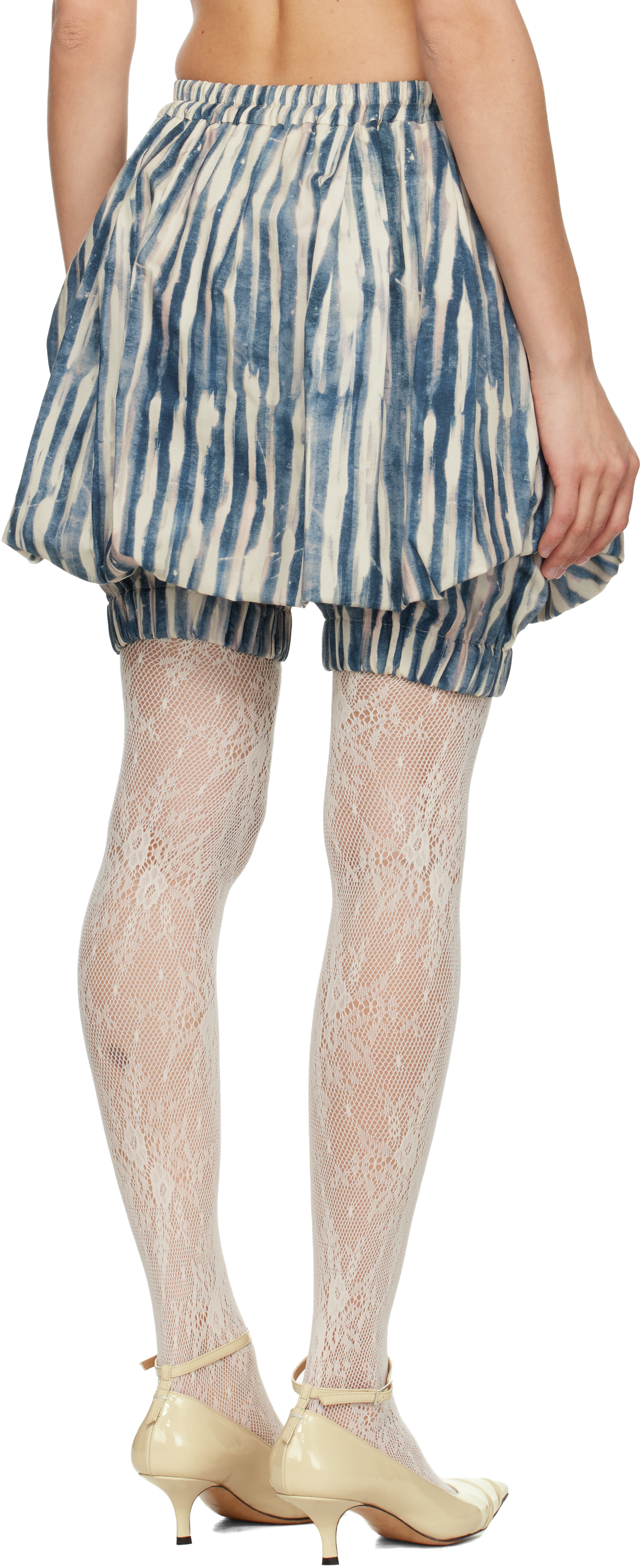 Vivienne Westwood Blue & Off-white Bloomers Shorts In Blue