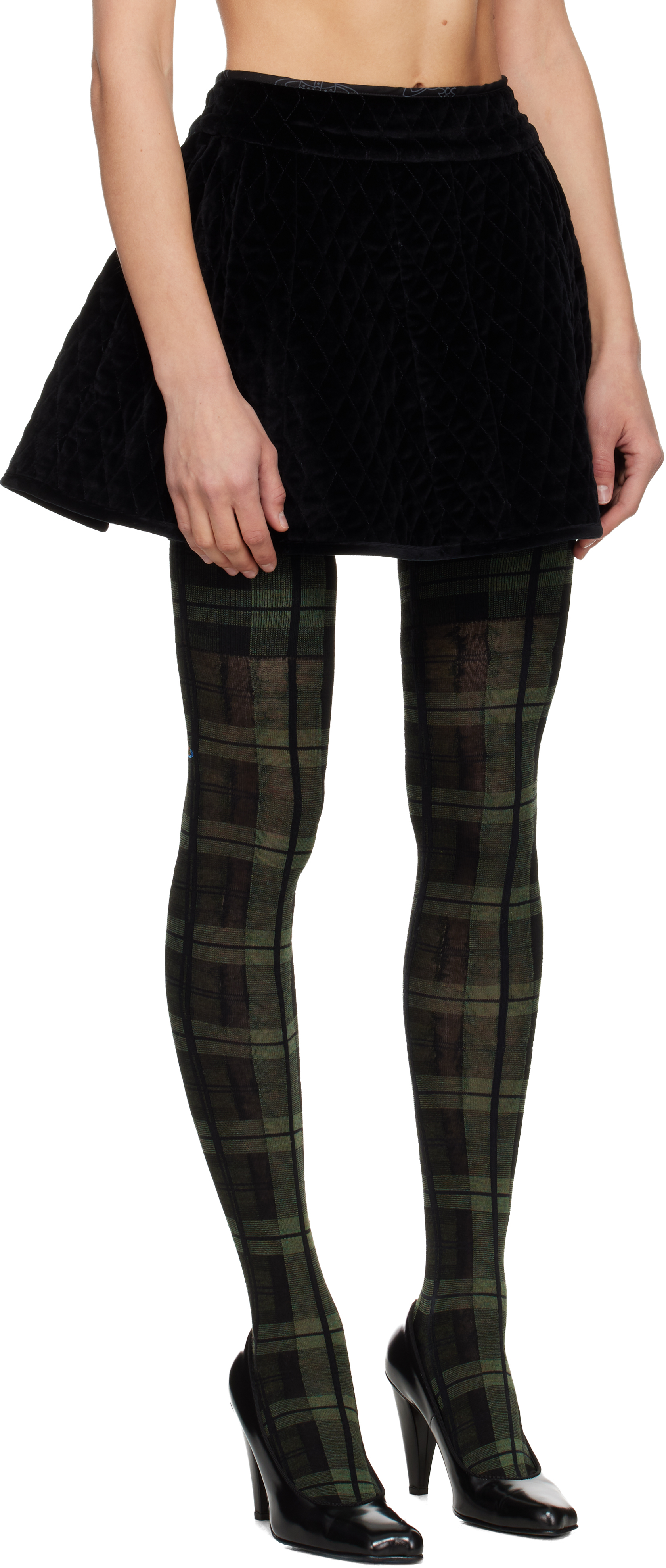 Vivienne Westwood Black Quilted Miniskirt In Black