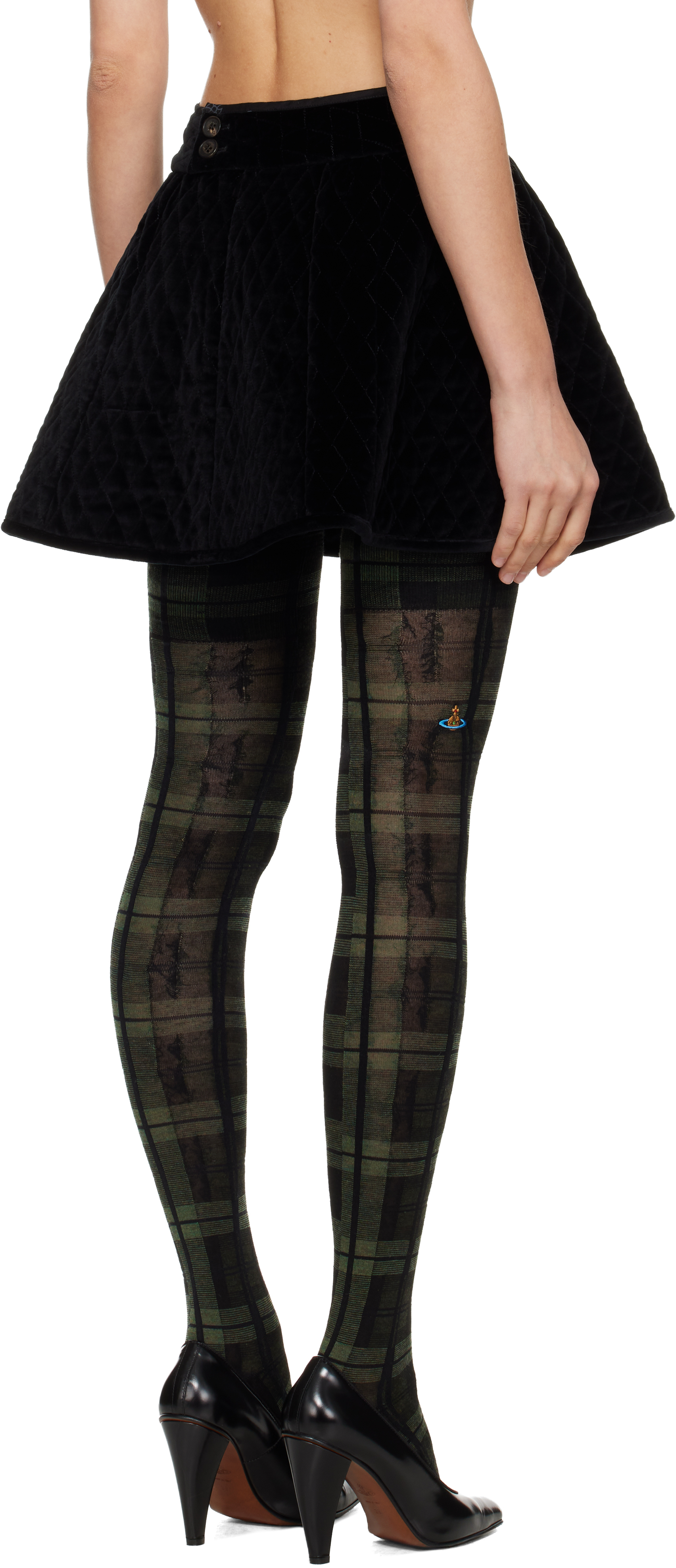 Vivienne Westwood Black Quilted Miniskirt In Black