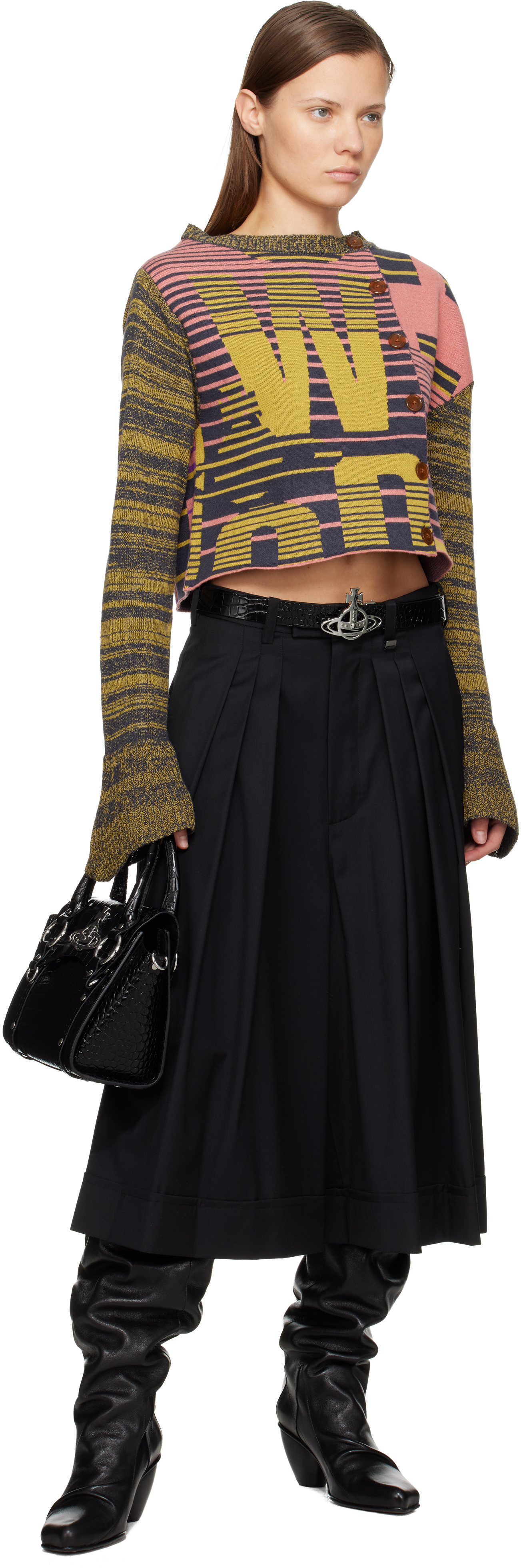 Vivienne Westwood Yellow & Pink Bruno Cardigan In Multi