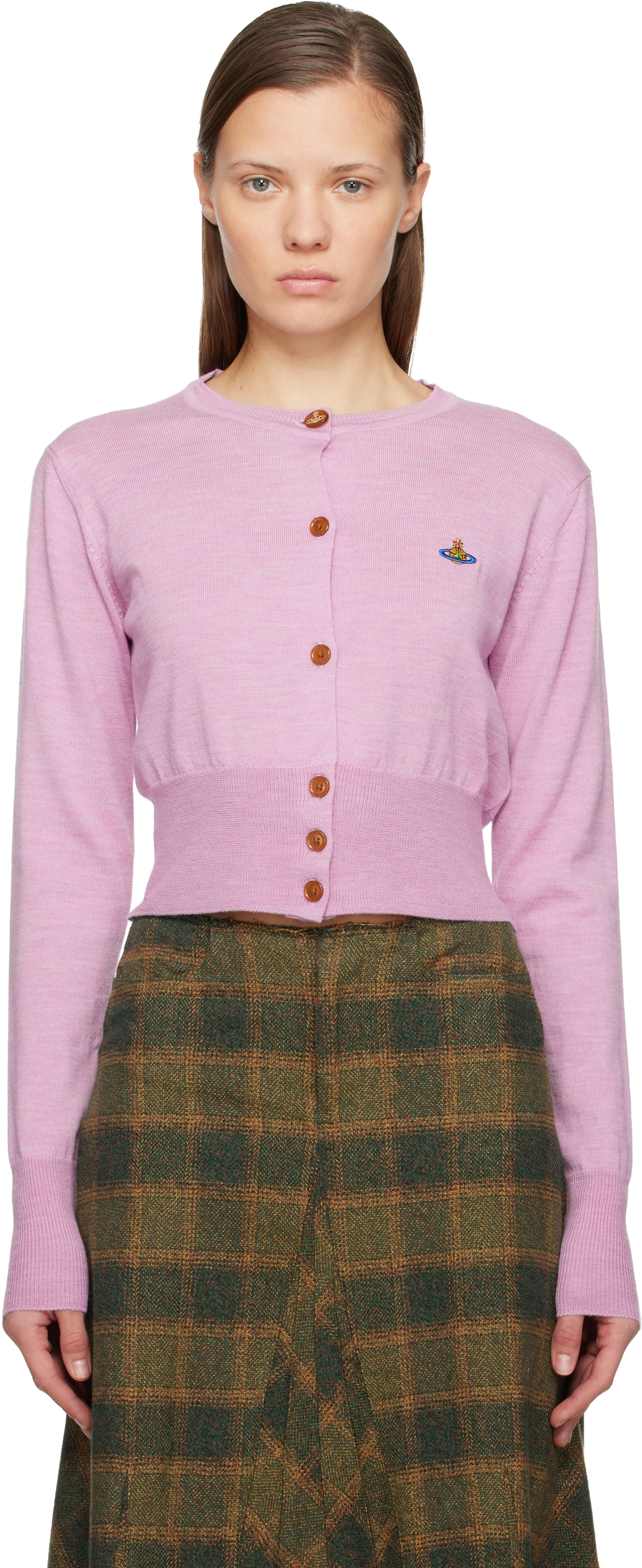 Pink Bea Cropped Cardigan by Vivienne Westwood on Sale