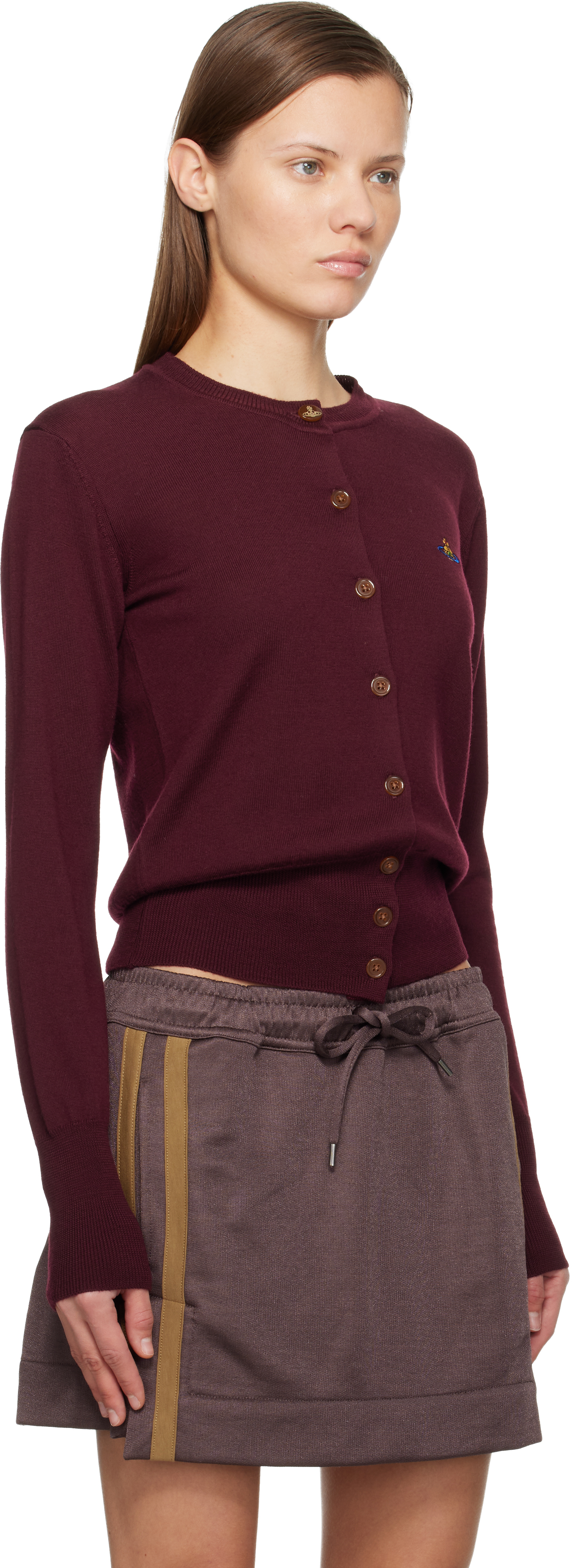 Vivienne Westwood Burgundy Bea Cardigan