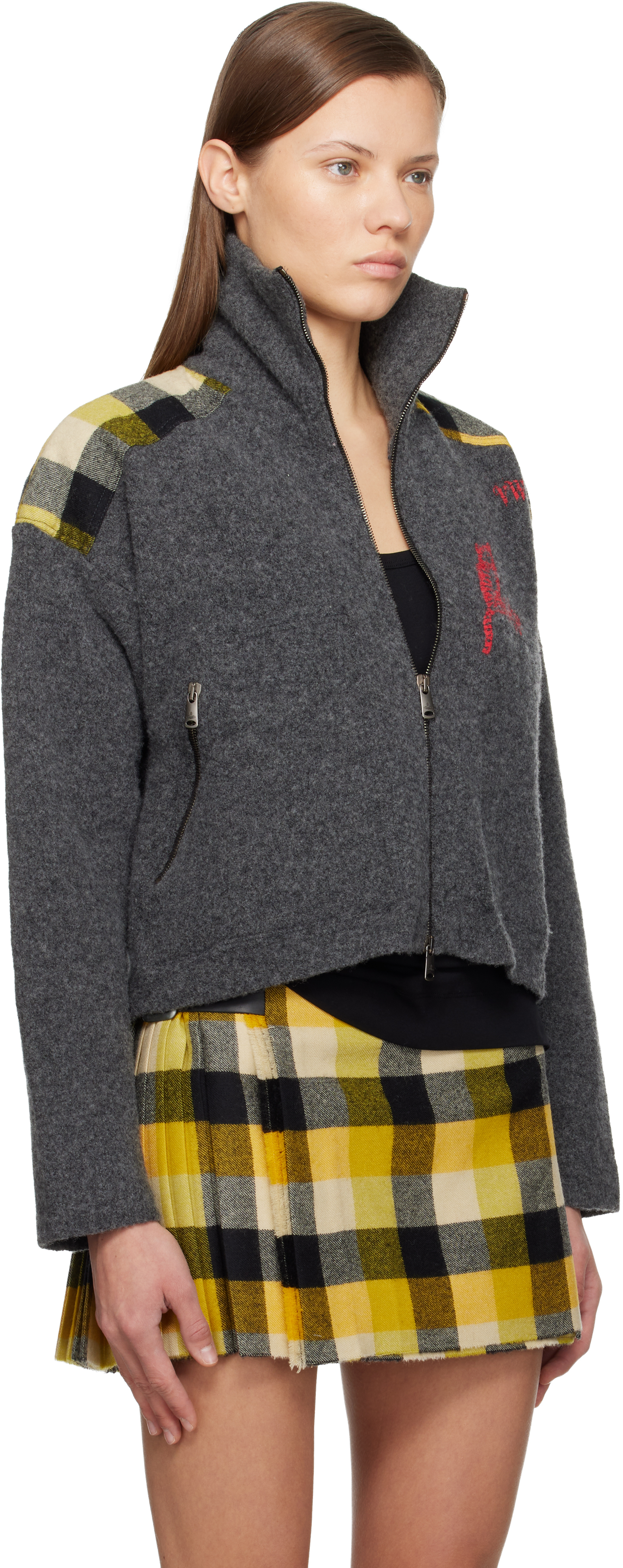 Vivienne Westwood Printed Wool-blend Jacket In Gray