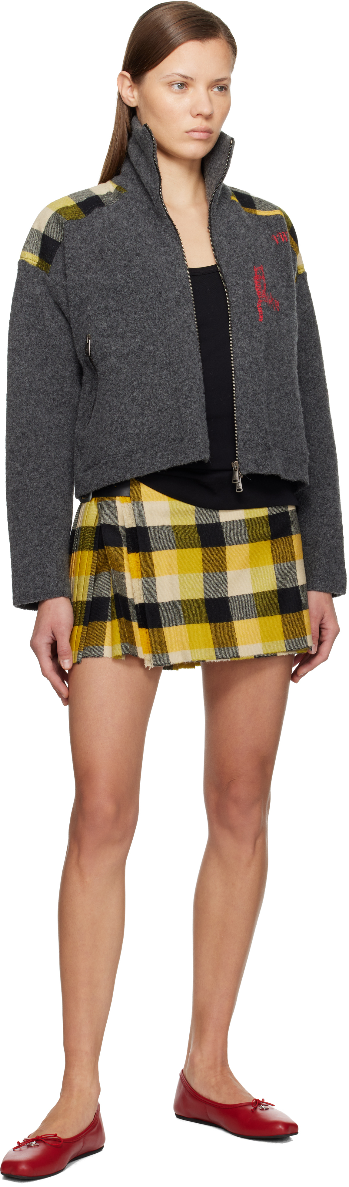 Vivienne Westwood Printed Wool-blend Jacket In Gray