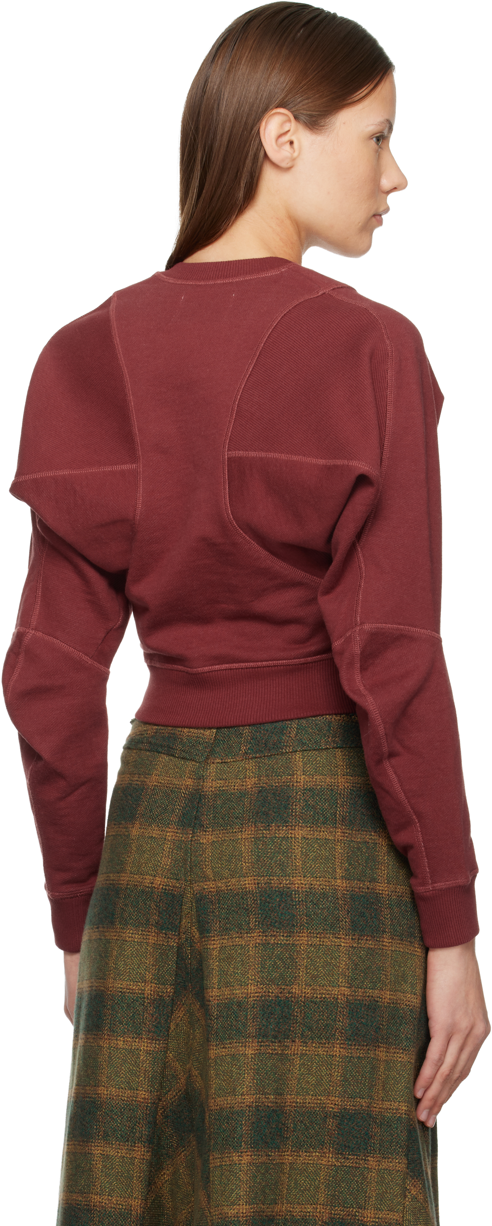Vivienne Westwood Red Cropped Pourpoint Sweatshirt In Burgundy