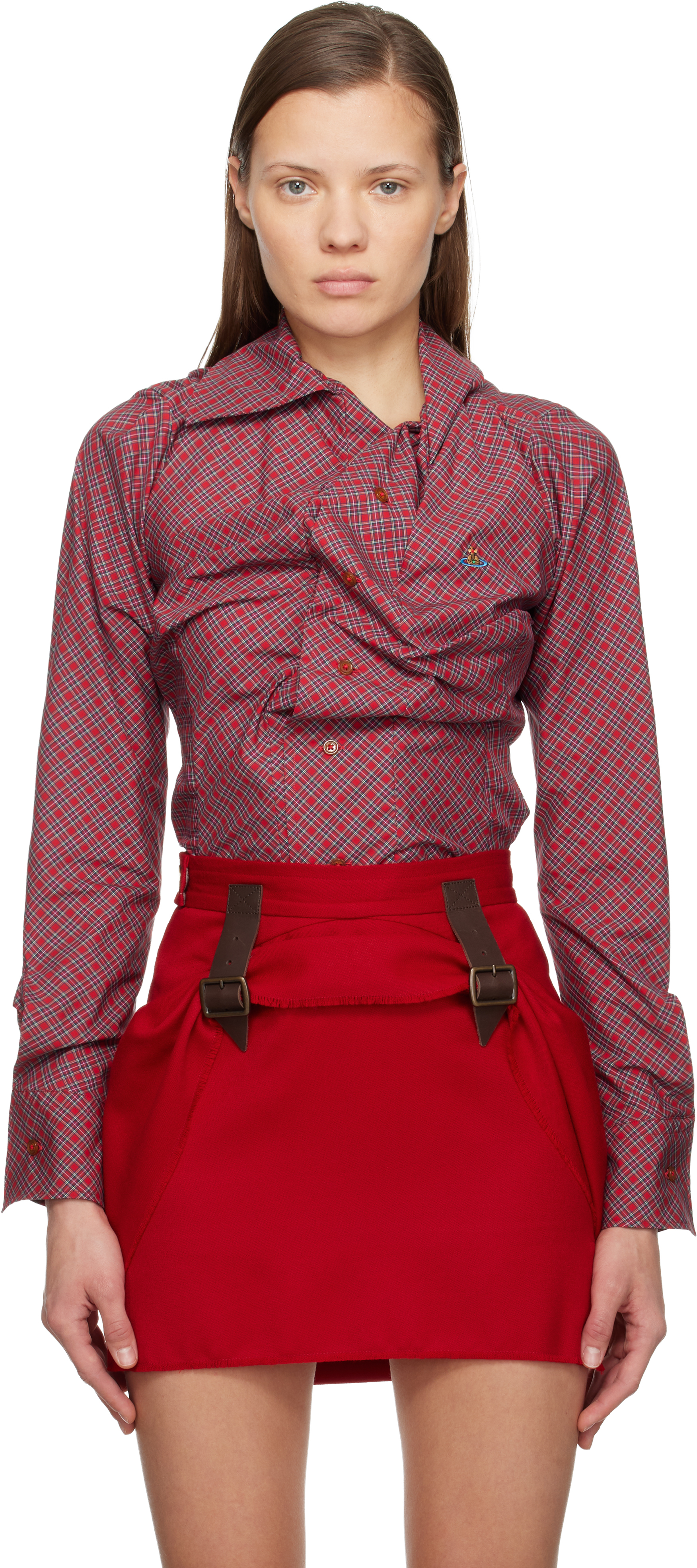 Vivienne Westwood Red Drunken Shirt In Burgundy