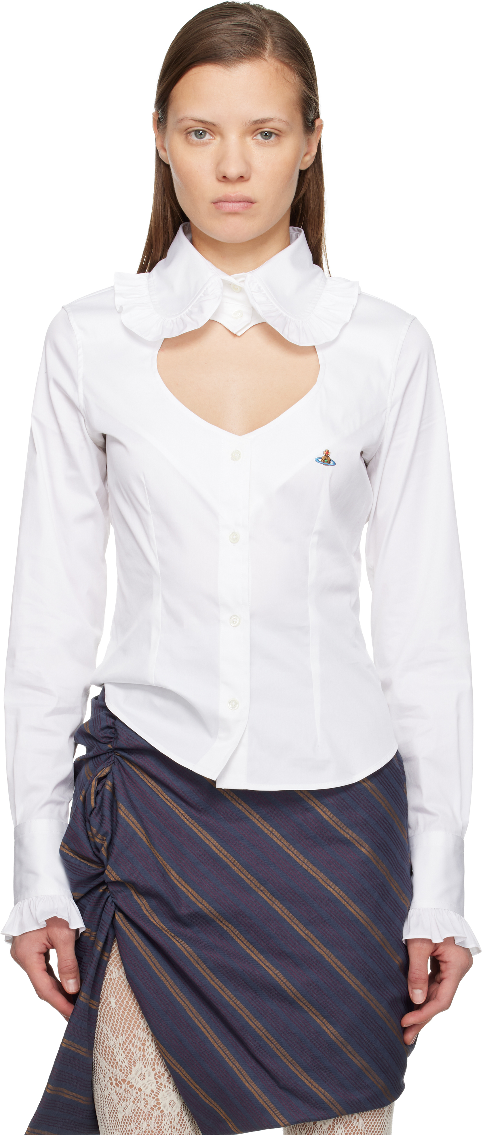 Vivienne Westwood White Toulouse Frill Shirt In White