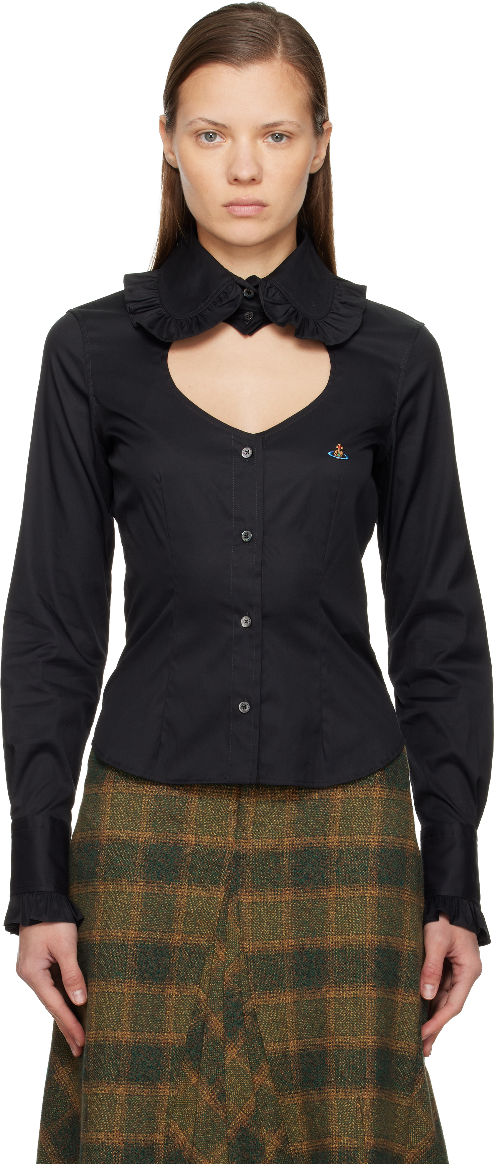 Black Toulouse Frill Shirt by Vivienne Westwood on Sale