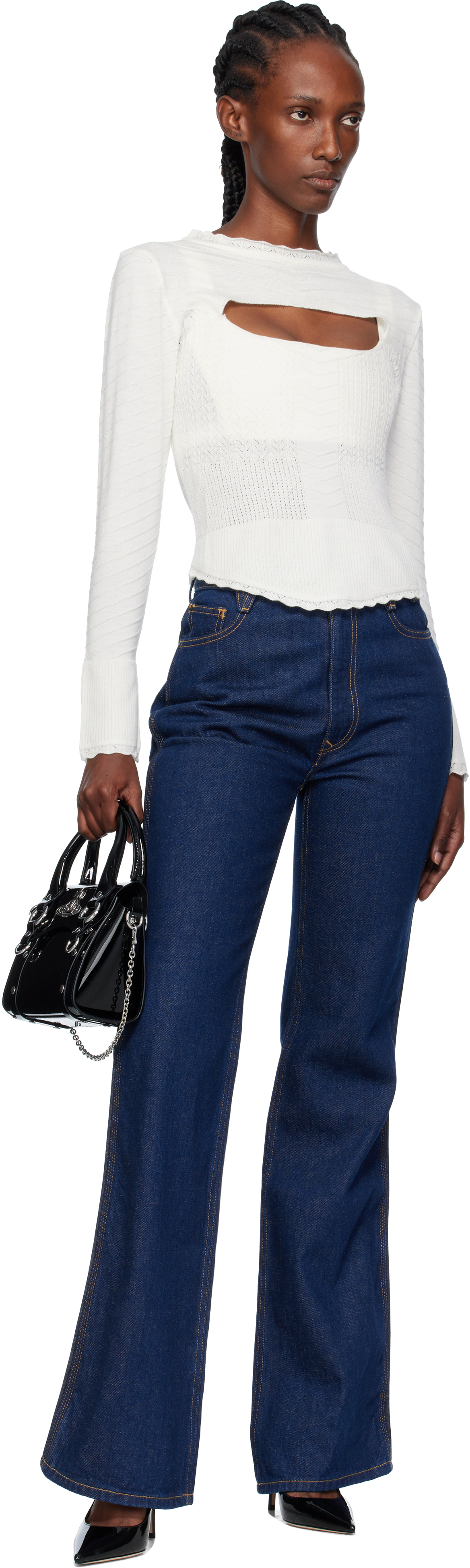 Vivienne Westwood Cut-out Knitted Top In White
