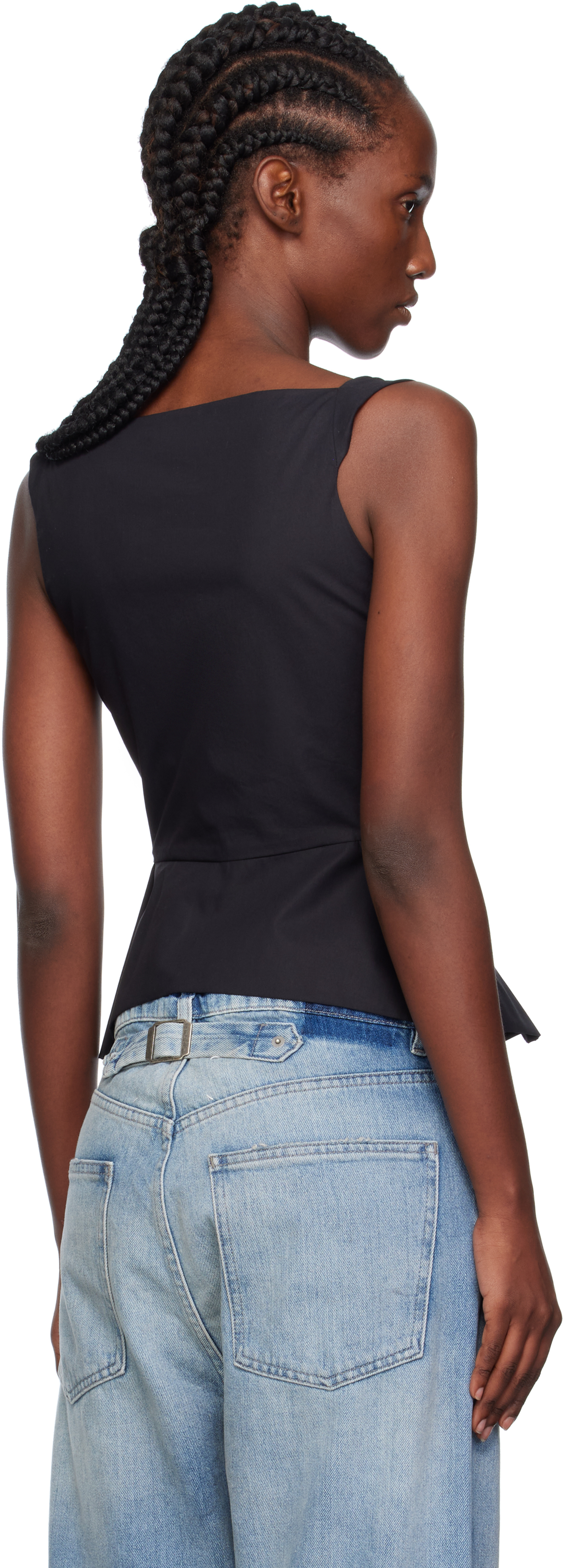 Vivienne Westwood Monday Cotton Vest Silhouette Peplum Sleeveless In Black