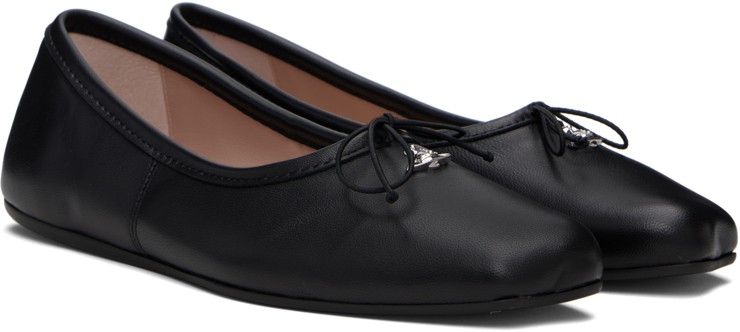 Vivienne Westwood Nappa Leather Flats With Rounded Toe In Black