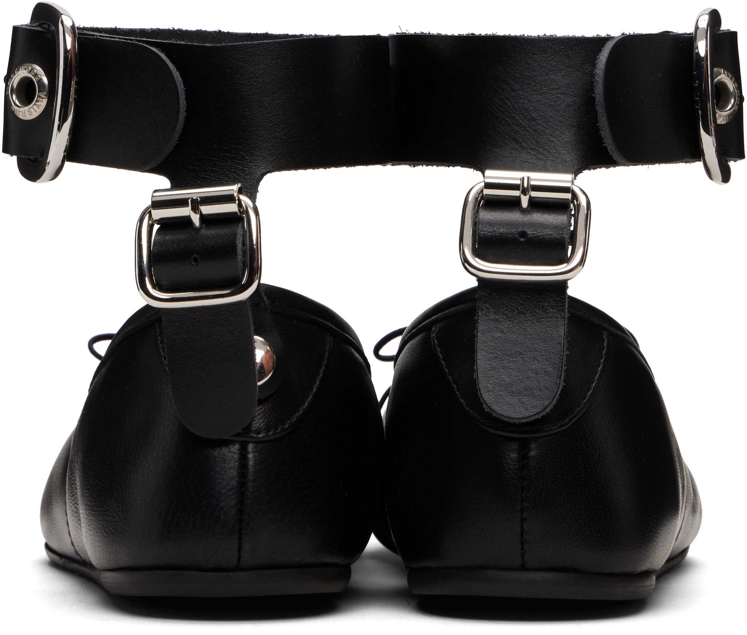 Vivienne Westwood Black Bardot Ballerina Flats In Black