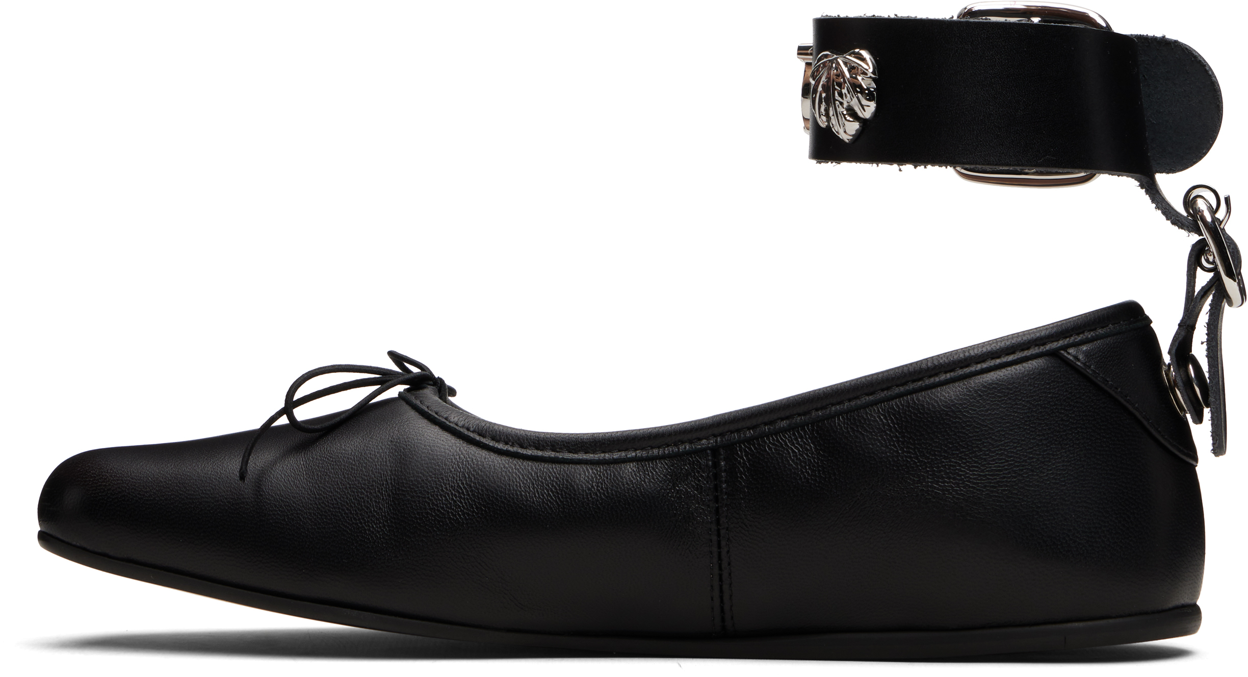 Vivienne Westwood Black Bardot Ballerina Flats In Black