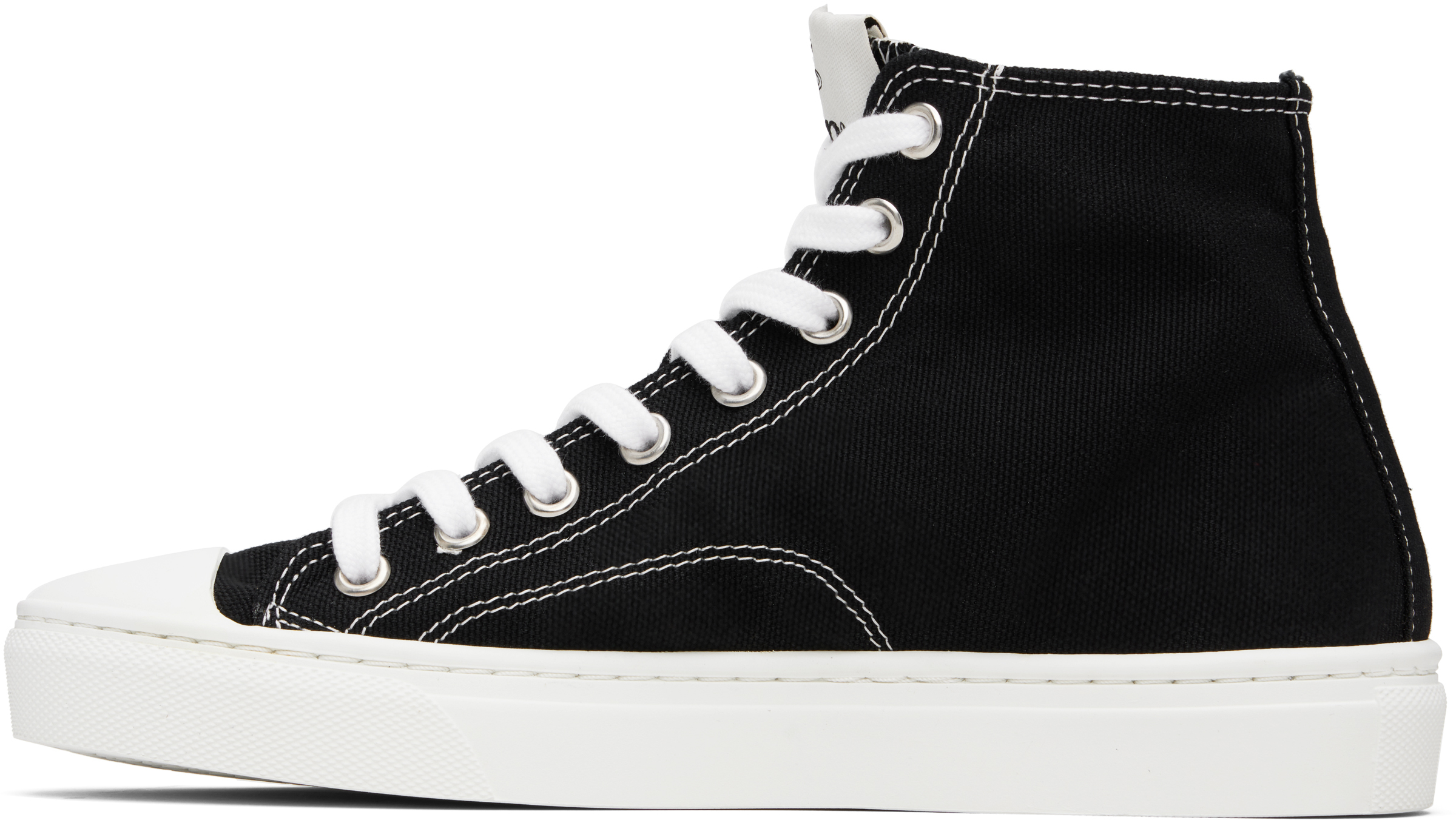 Vivienne Westwood Black Plimsoll High Top Canvas Sneakers In Multi