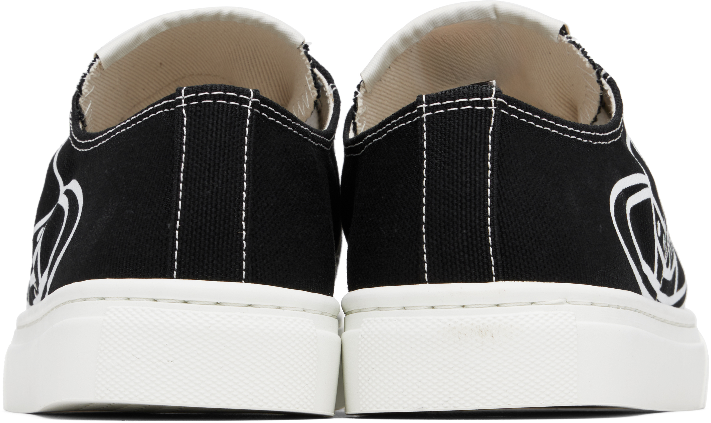 Vivienne Westwood Low-top Sneakers With Contrasting Detail And Bold Emblem In Black